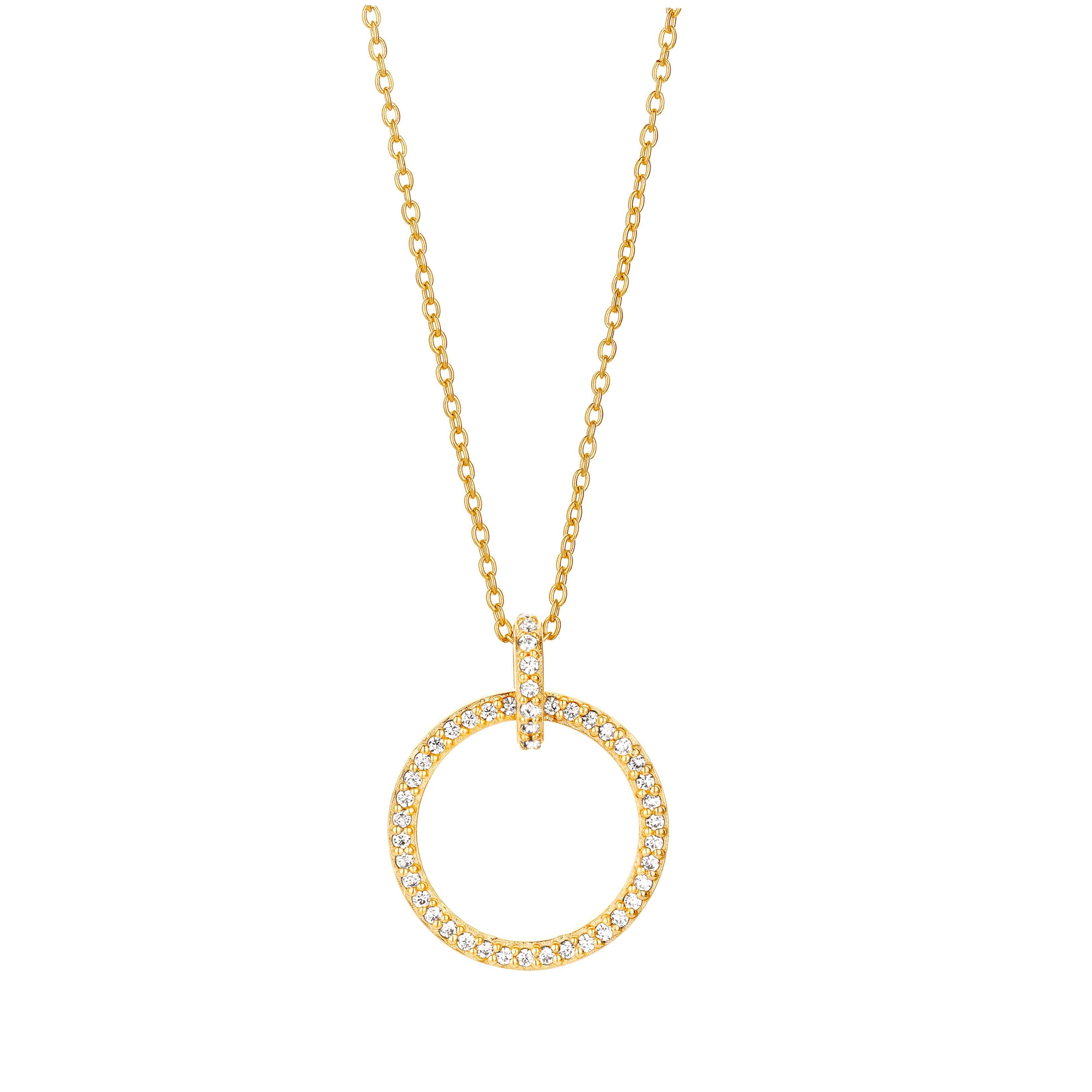 Trend Halskette 45 cm - Sterlingsilber vergoldet - Zirkonia-2