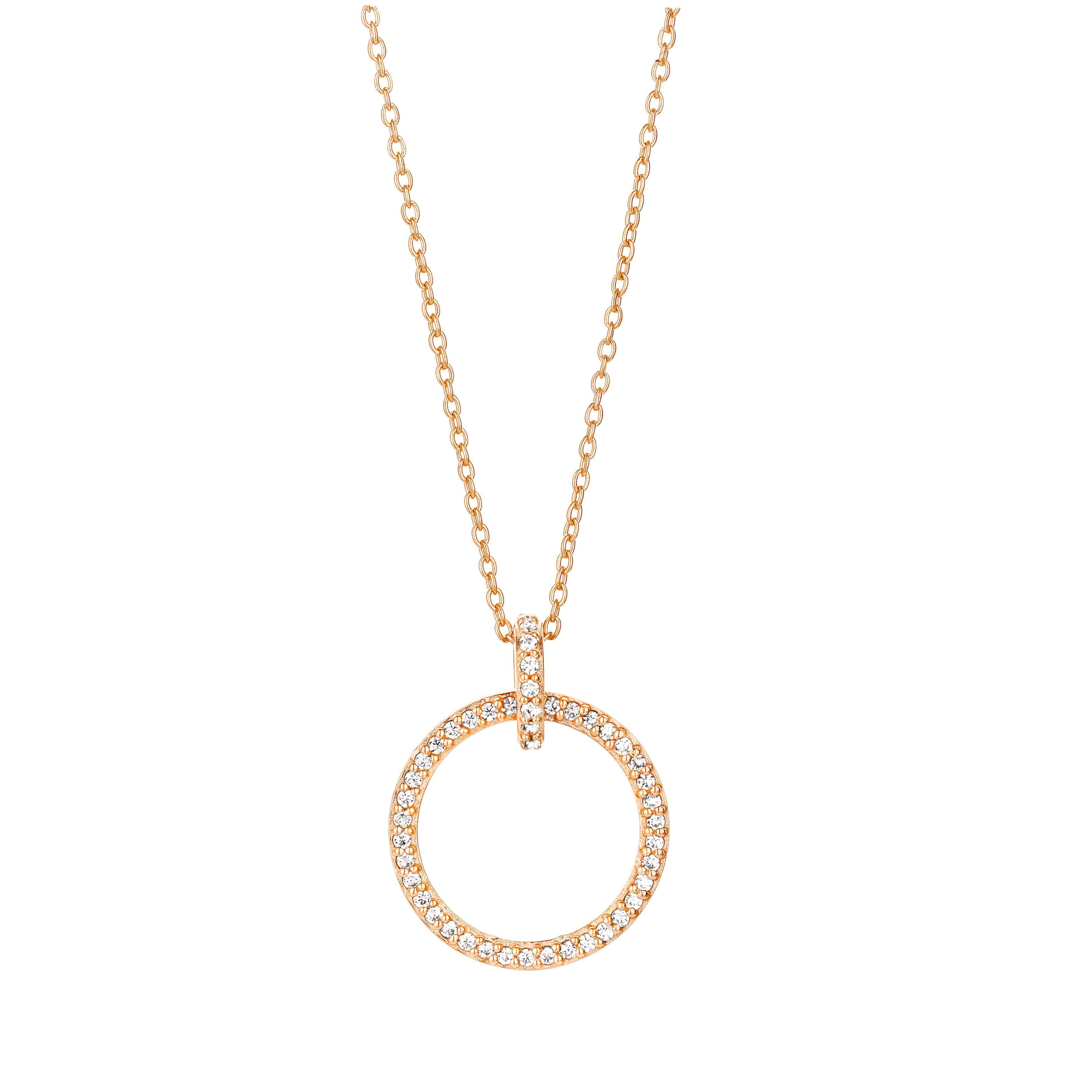 Trend Halskette 45 cm - Sterlingsilber rosé vergoldet - Zirkonia-2