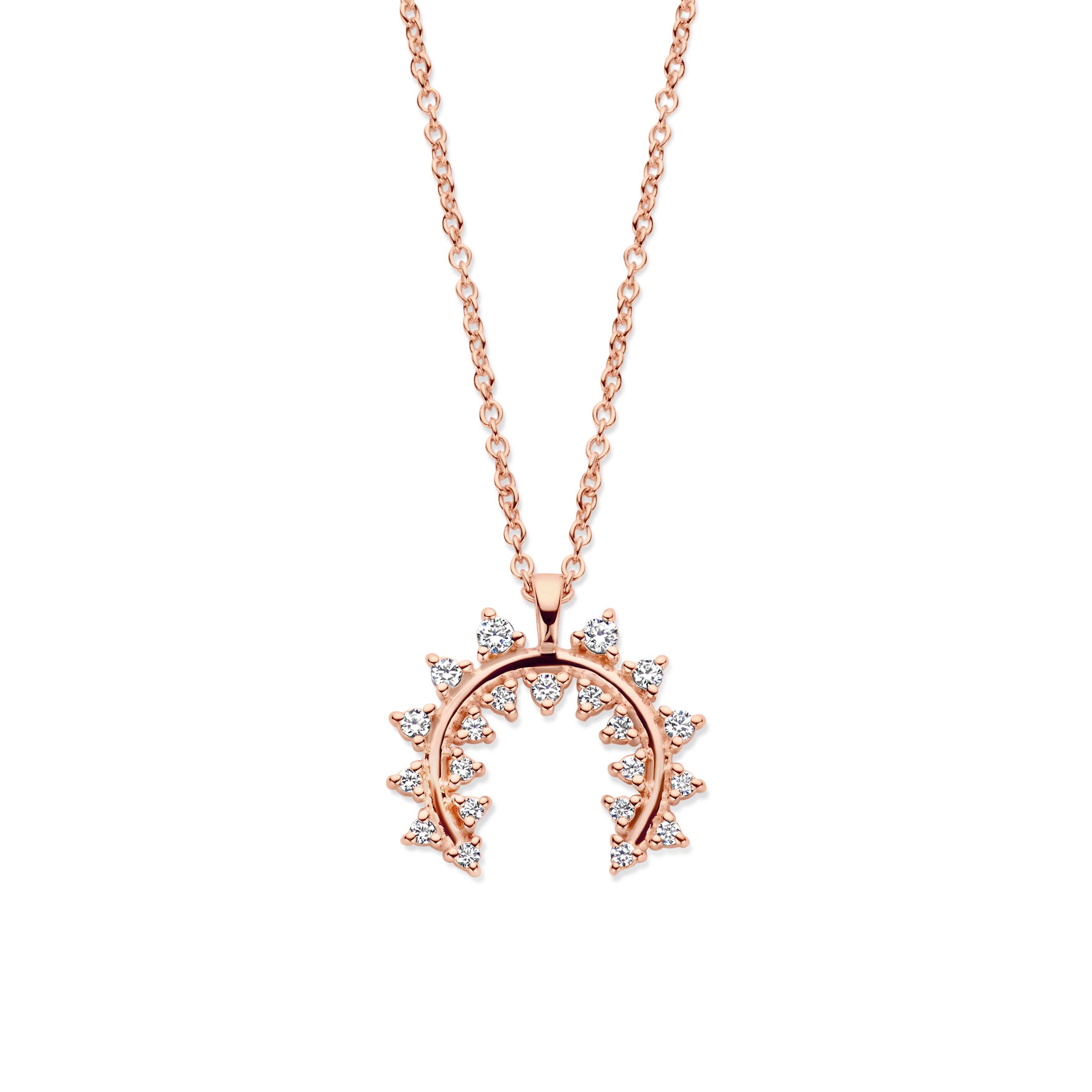 Empress halskæde - sterlingsølv rosa forgyldt - zirkonia-1