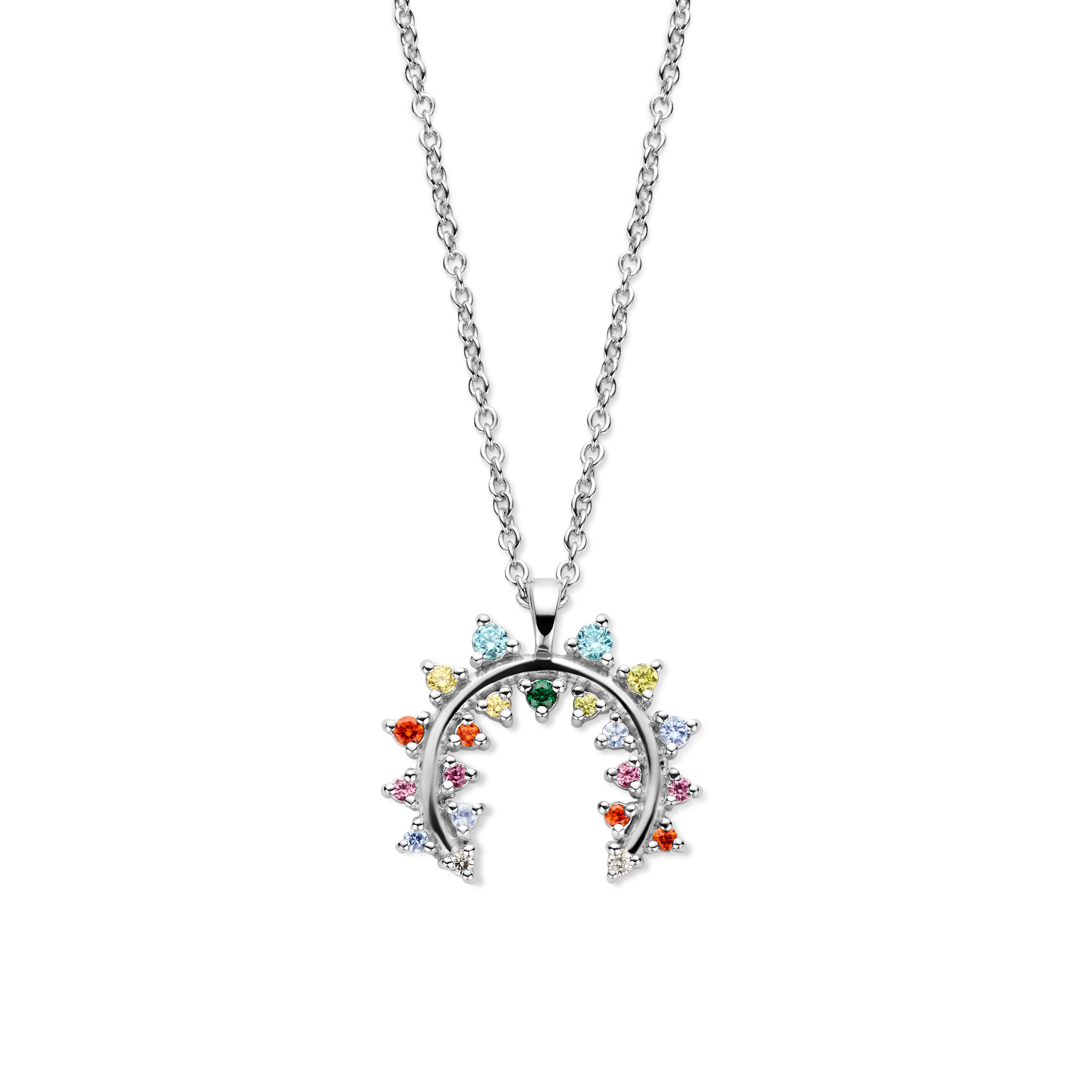 Empress halskæde - sterlingsølv - multifarvede zirkonia-1