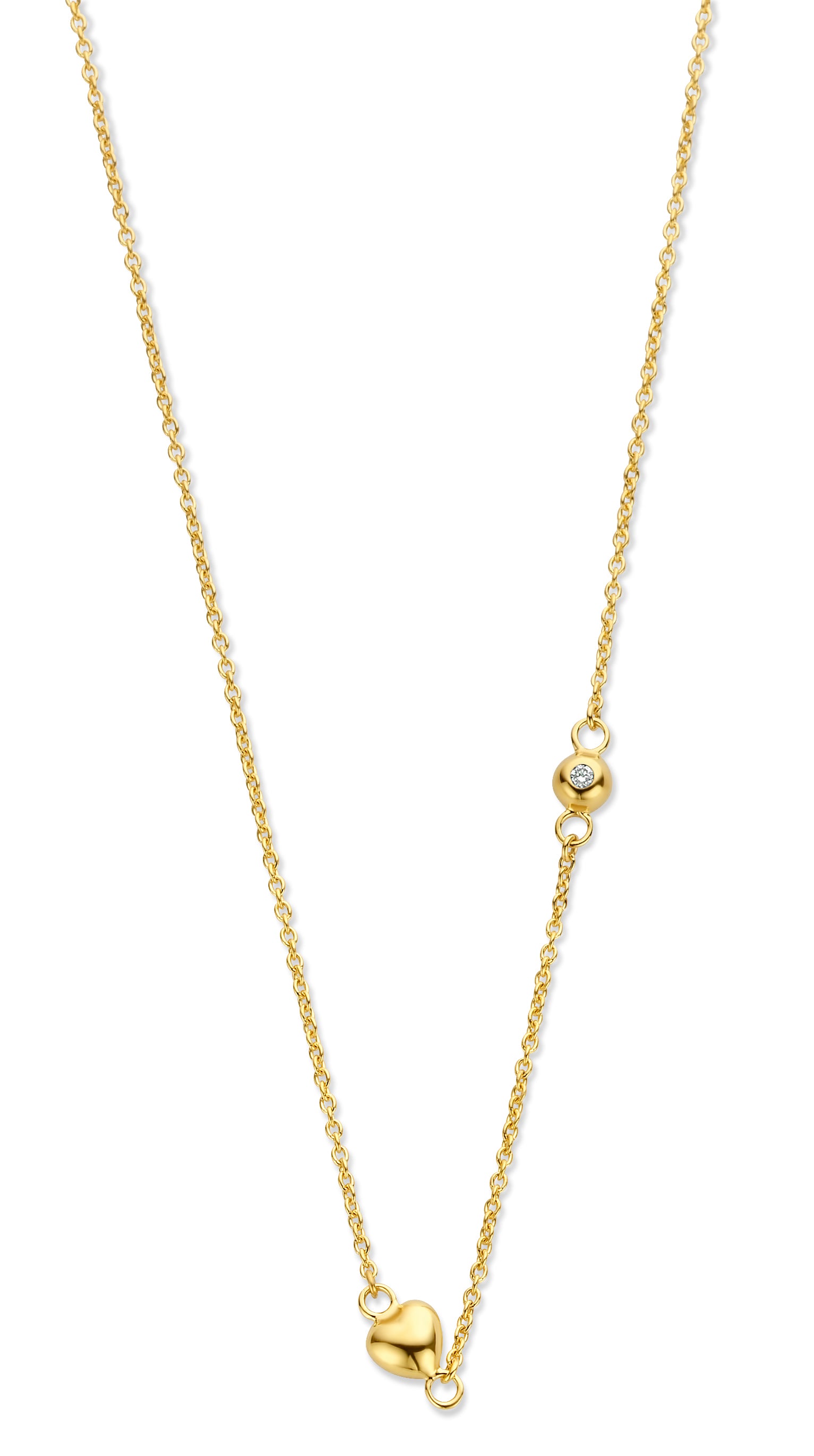 Miracle halskæde 45 cm - 14 kt. guld med 0,02 CT brilliantsleben diamant-2