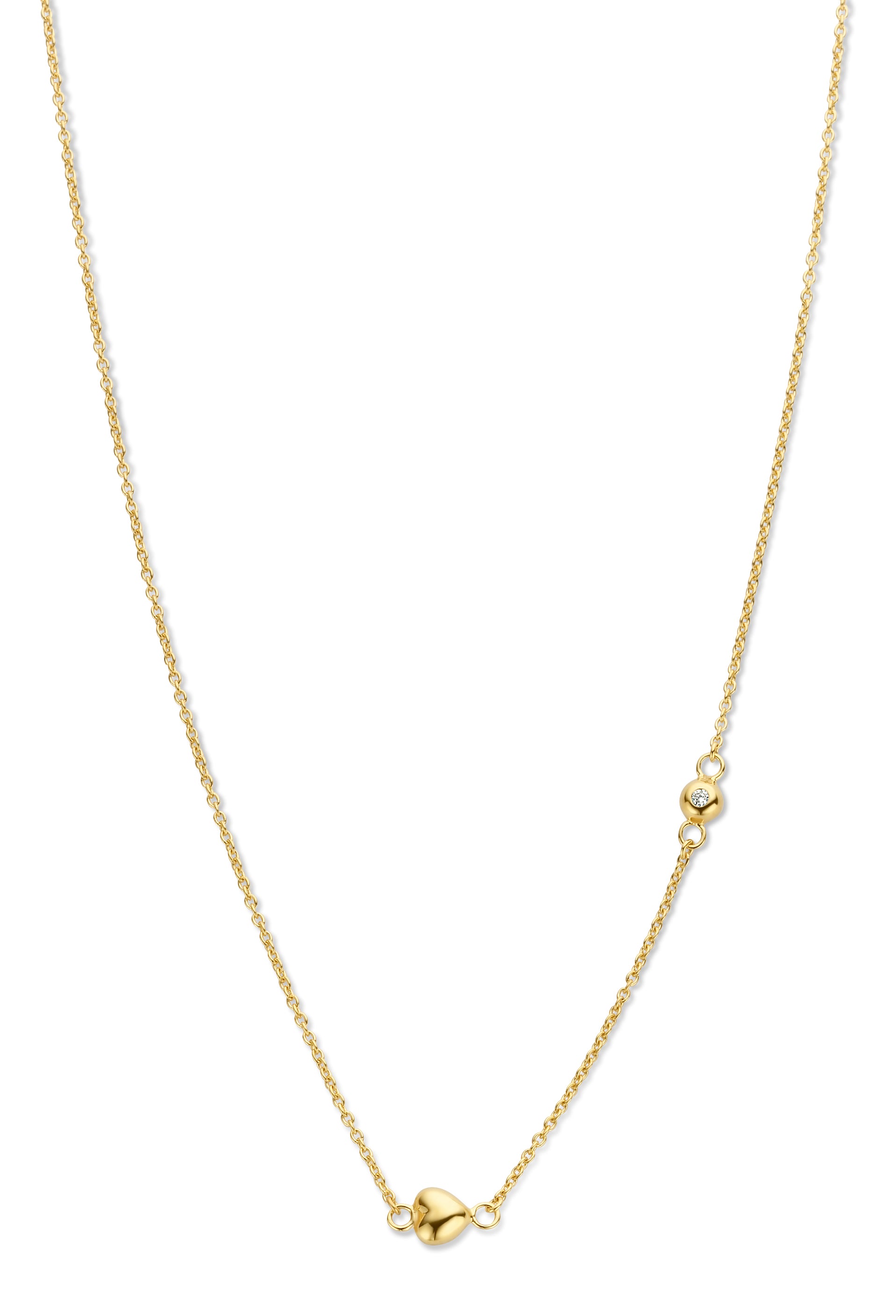 Miracle halskæde 45 cm - 14 kt. guld med 0,02 CT brilliantsleben diamant-6