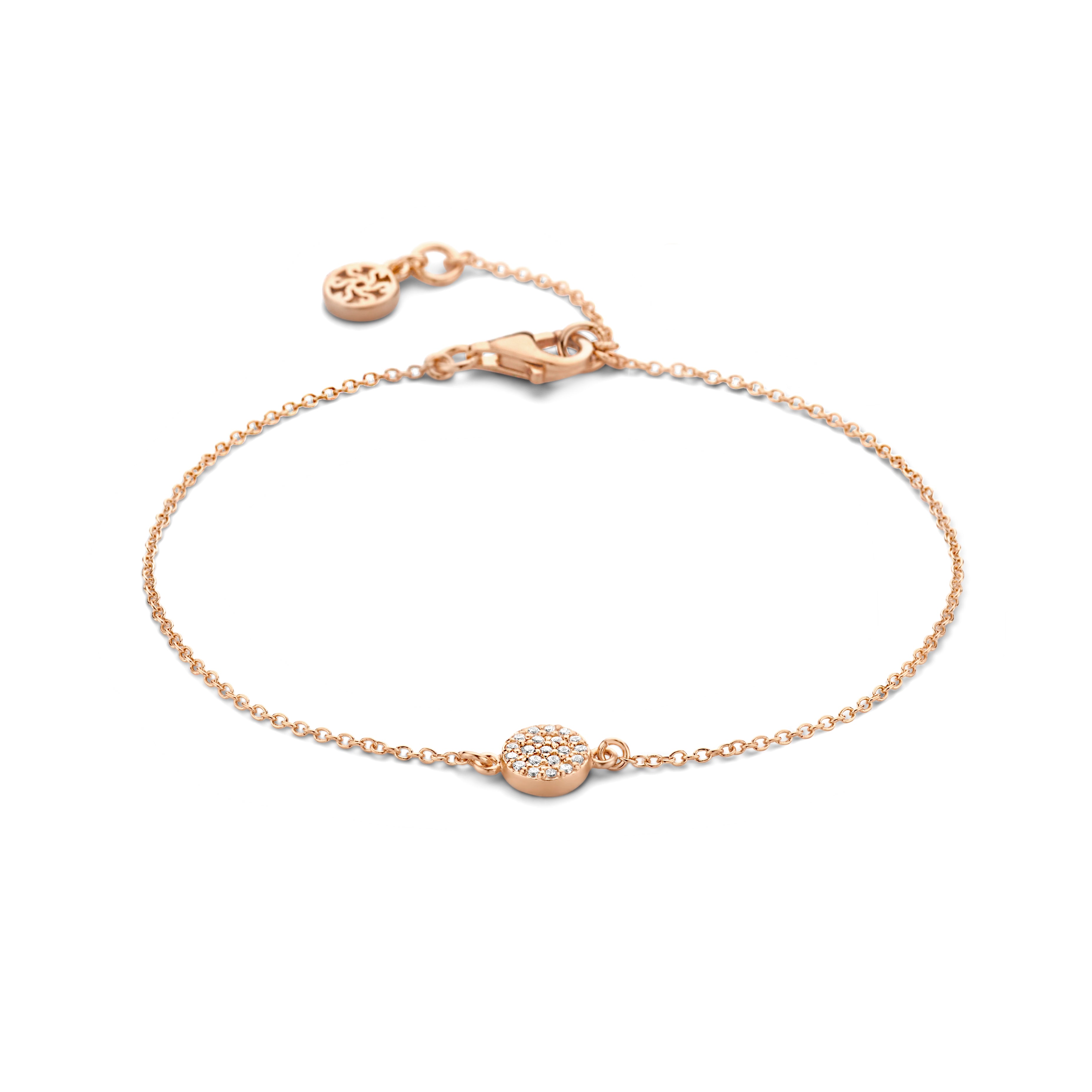 Mini armbånd - sterlingsølv rosa forgyldt - zirkonia-1