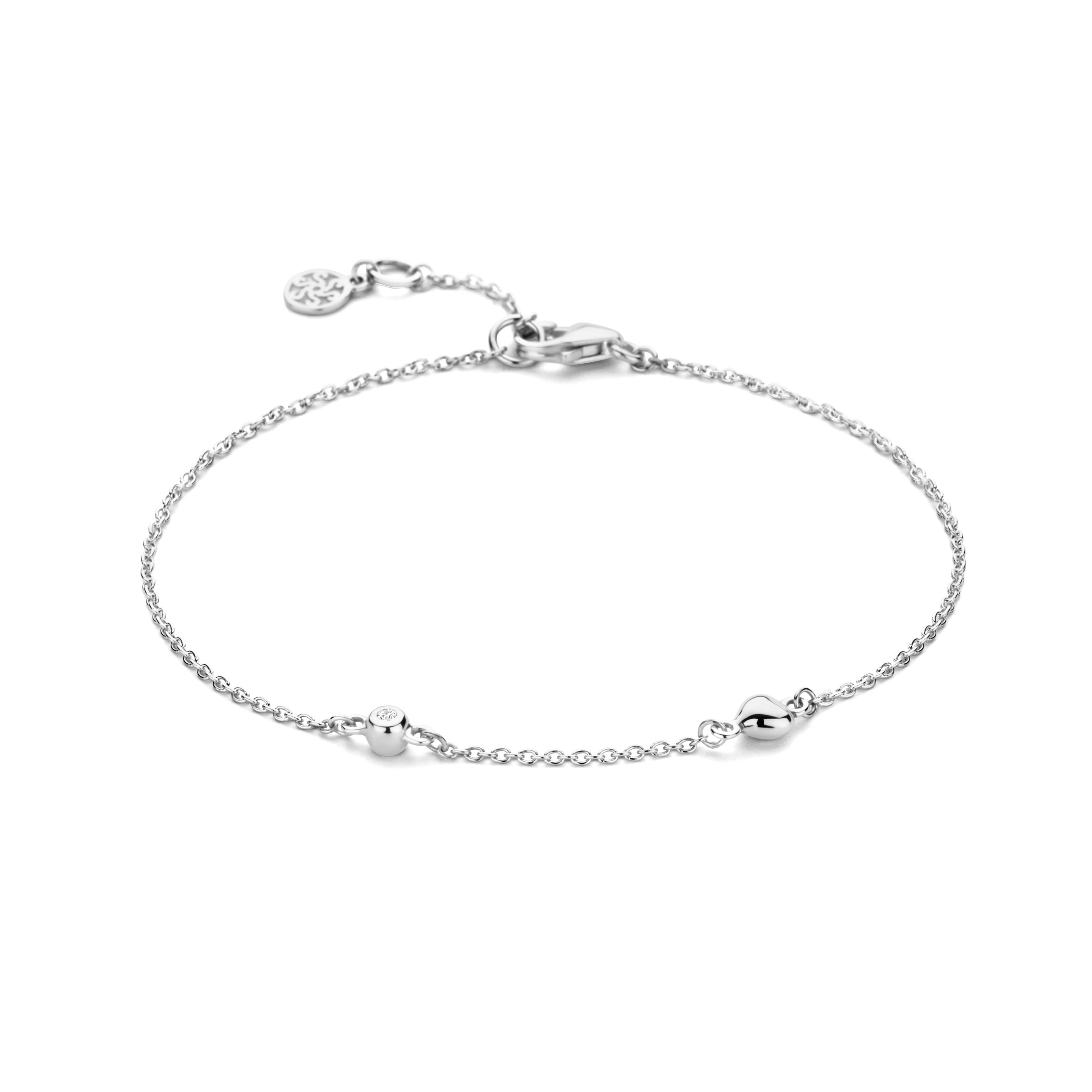 Miracle armbånd - 14 kt. hvidguld med 0,02 CT brillantsleben diamant-1