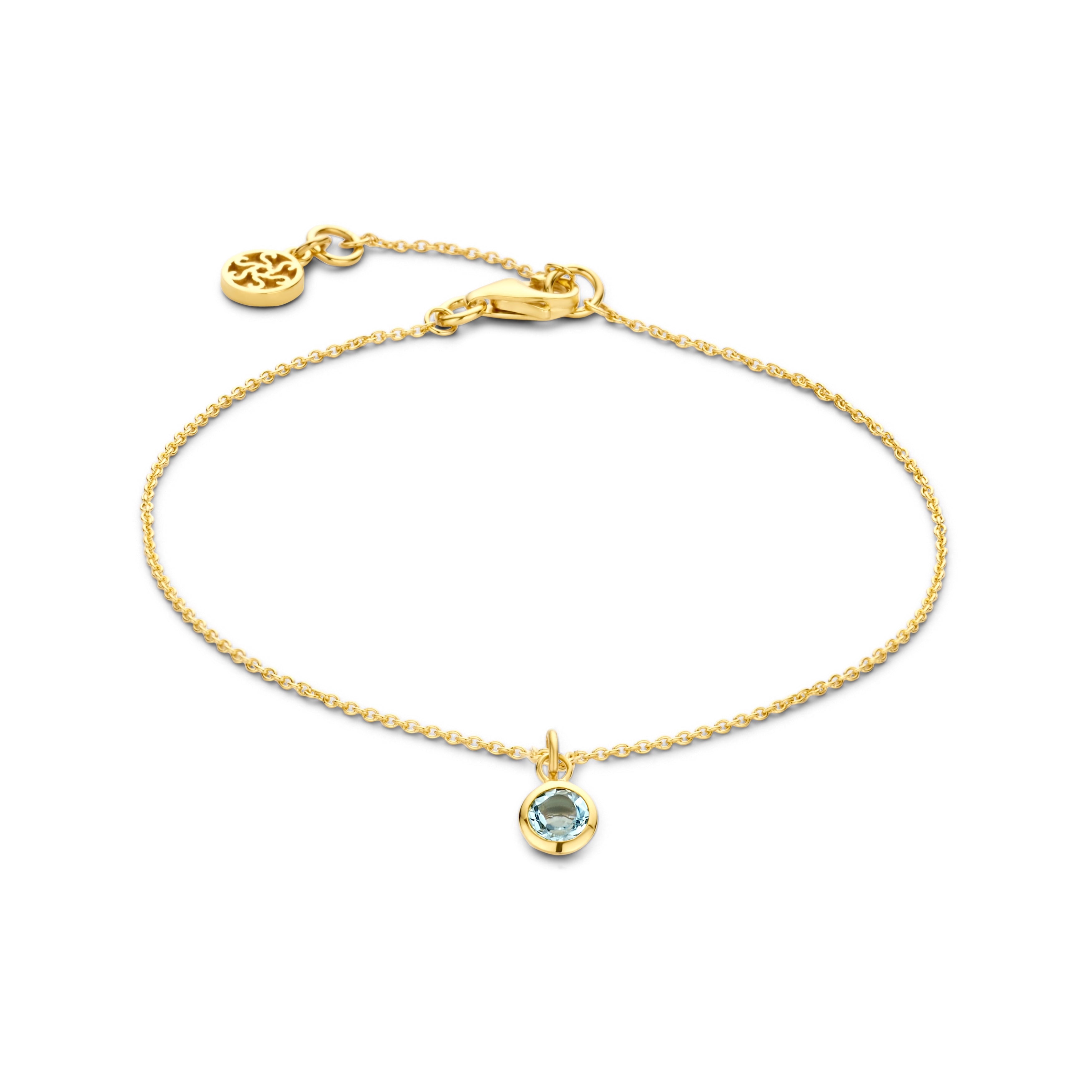 Sky armbånd - 14 kt guld med swiss blue topaz-1