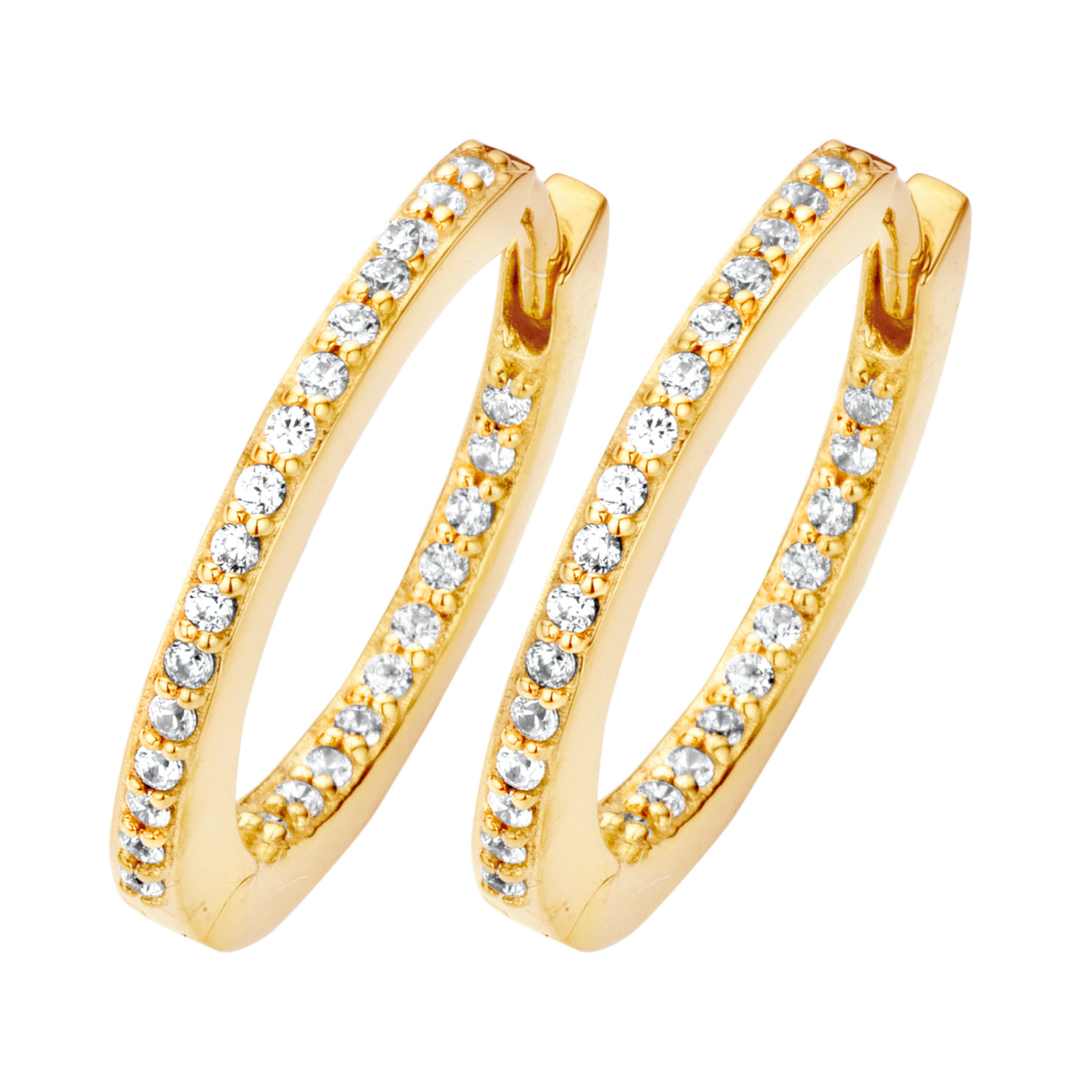 Passion øreringe large - sterlingsølv forgyldt - zirkonia-1