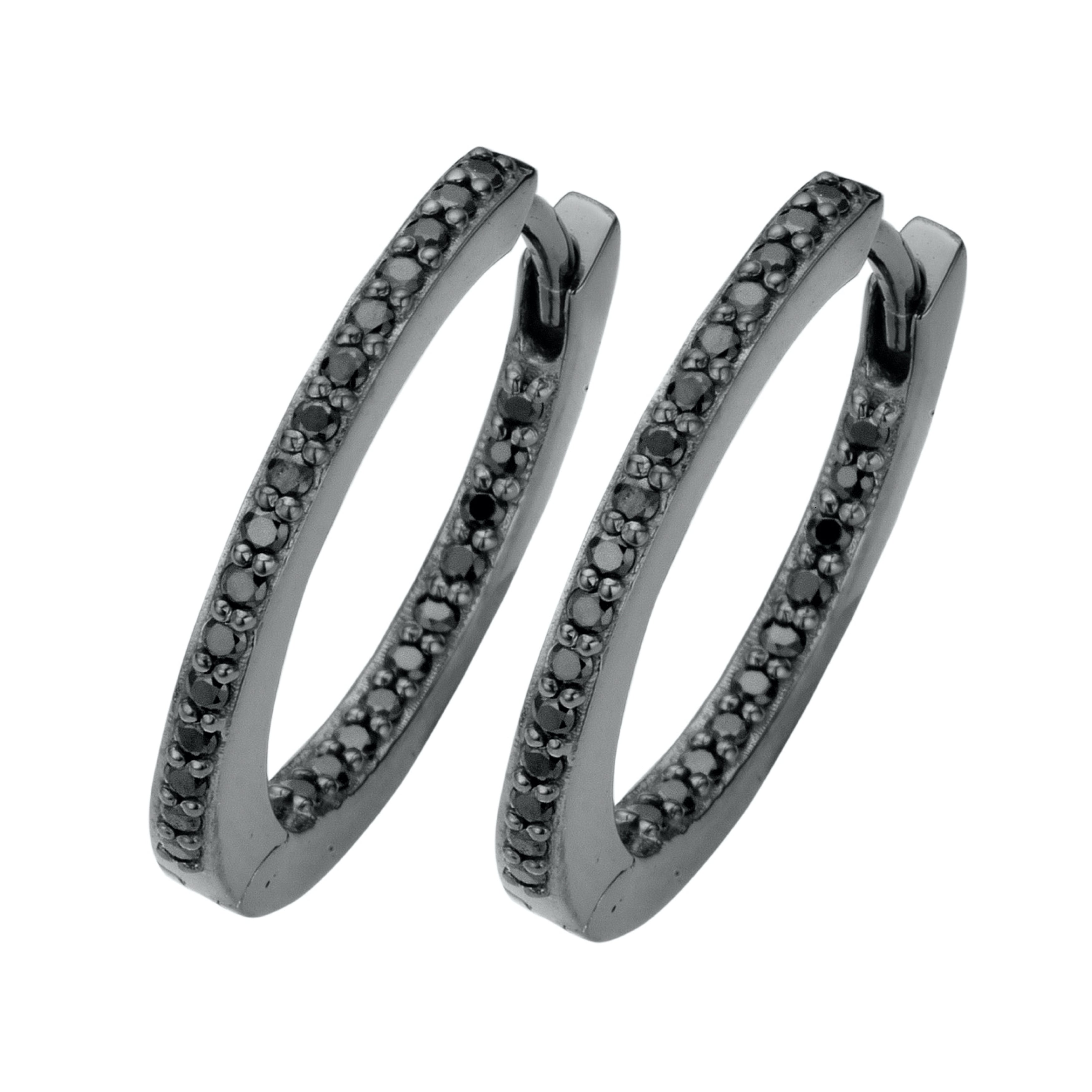 Passion øreringe large - sterlingsølv ruthineret - zirkonia-1