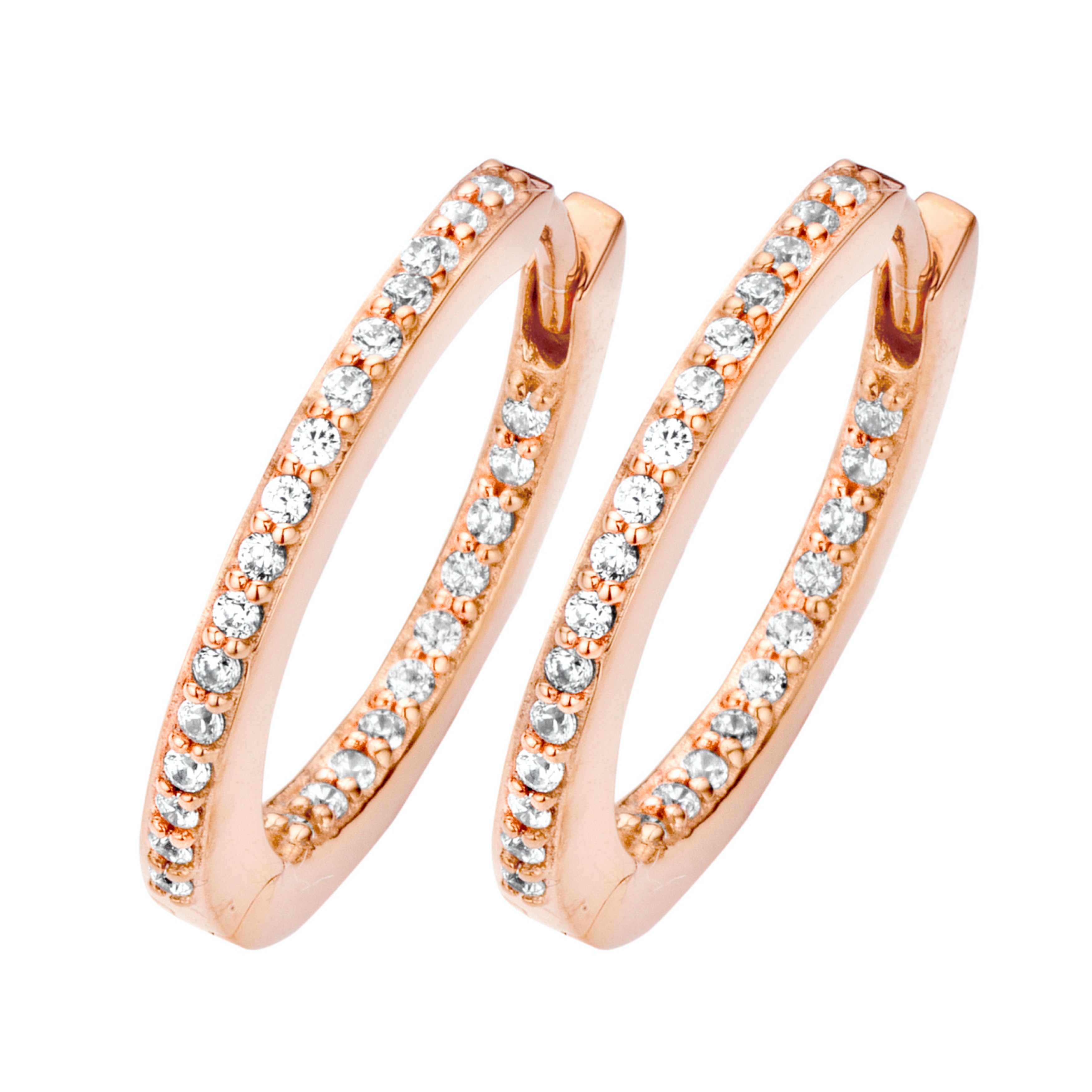 Passion øreringe large - sterlingsølv rosa forgyldt - zirkonia-1