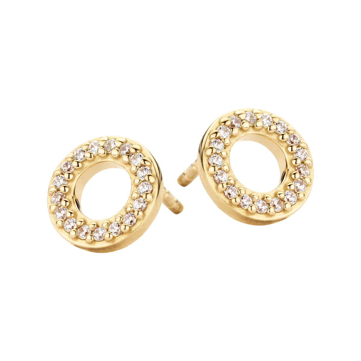 Trend øreringe - sterlingsølv forgyldt - zirkonia-1