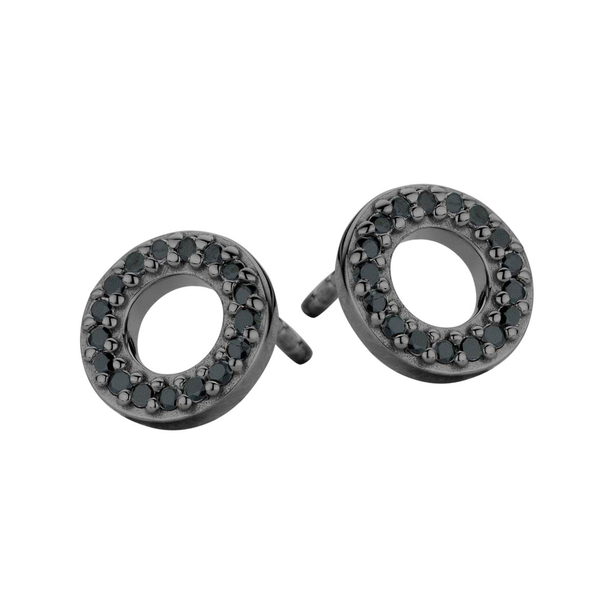 Trend øreringe - sterlingsølv ruthineret - zirkonia-1