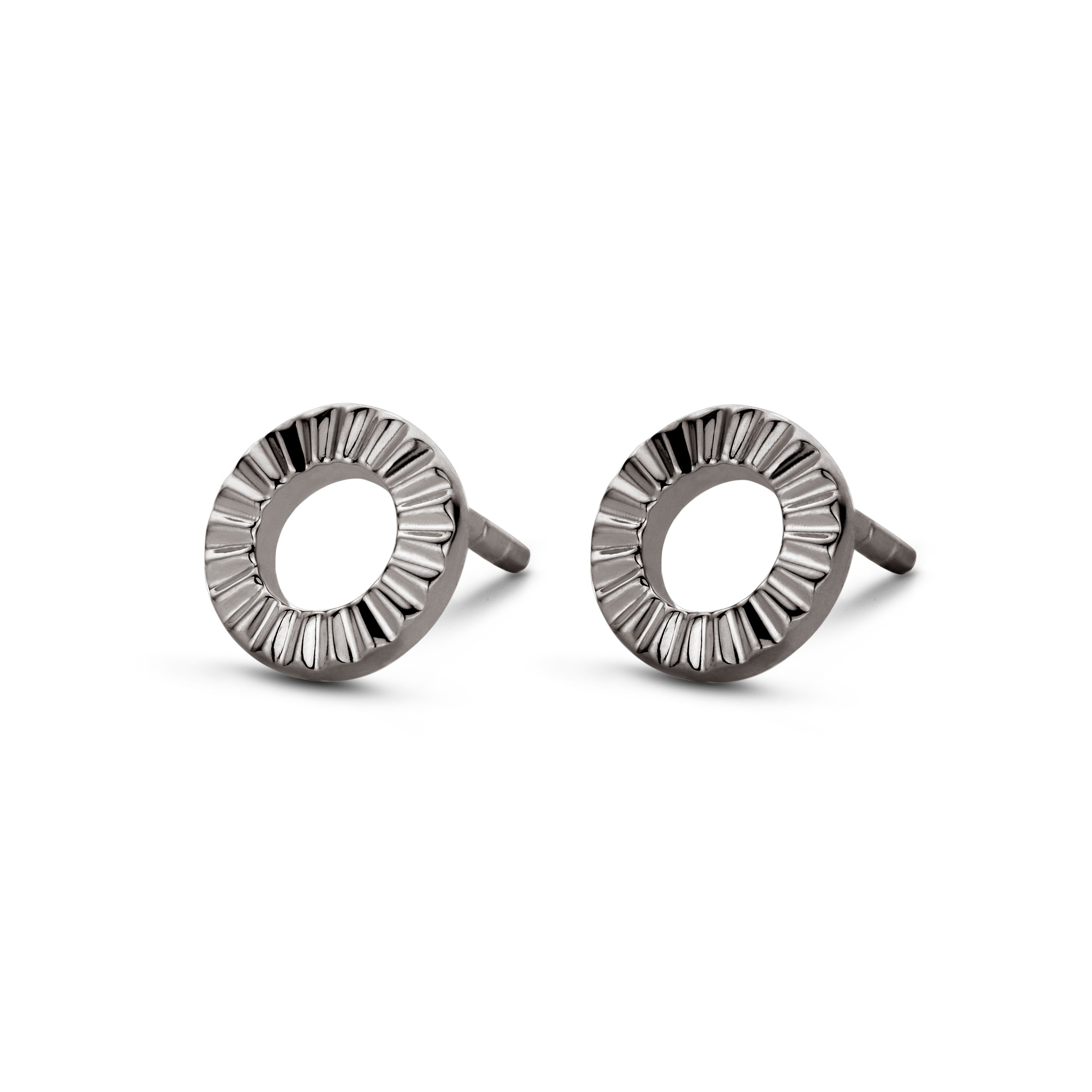 Peak øreringe - sterlingsølv ruthineret-1