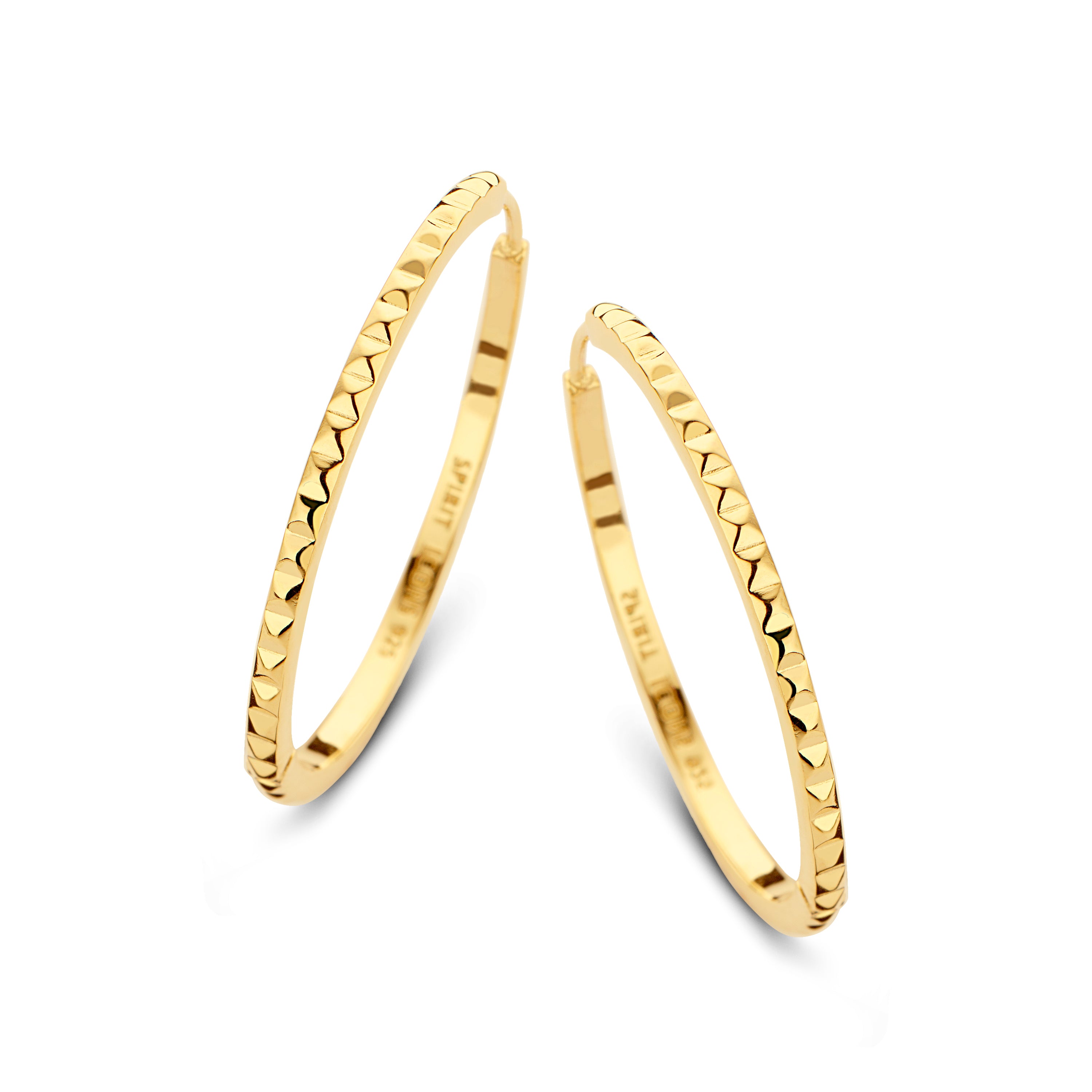 Peak creoler øreringe large - sterlingsølv forgyldt-1