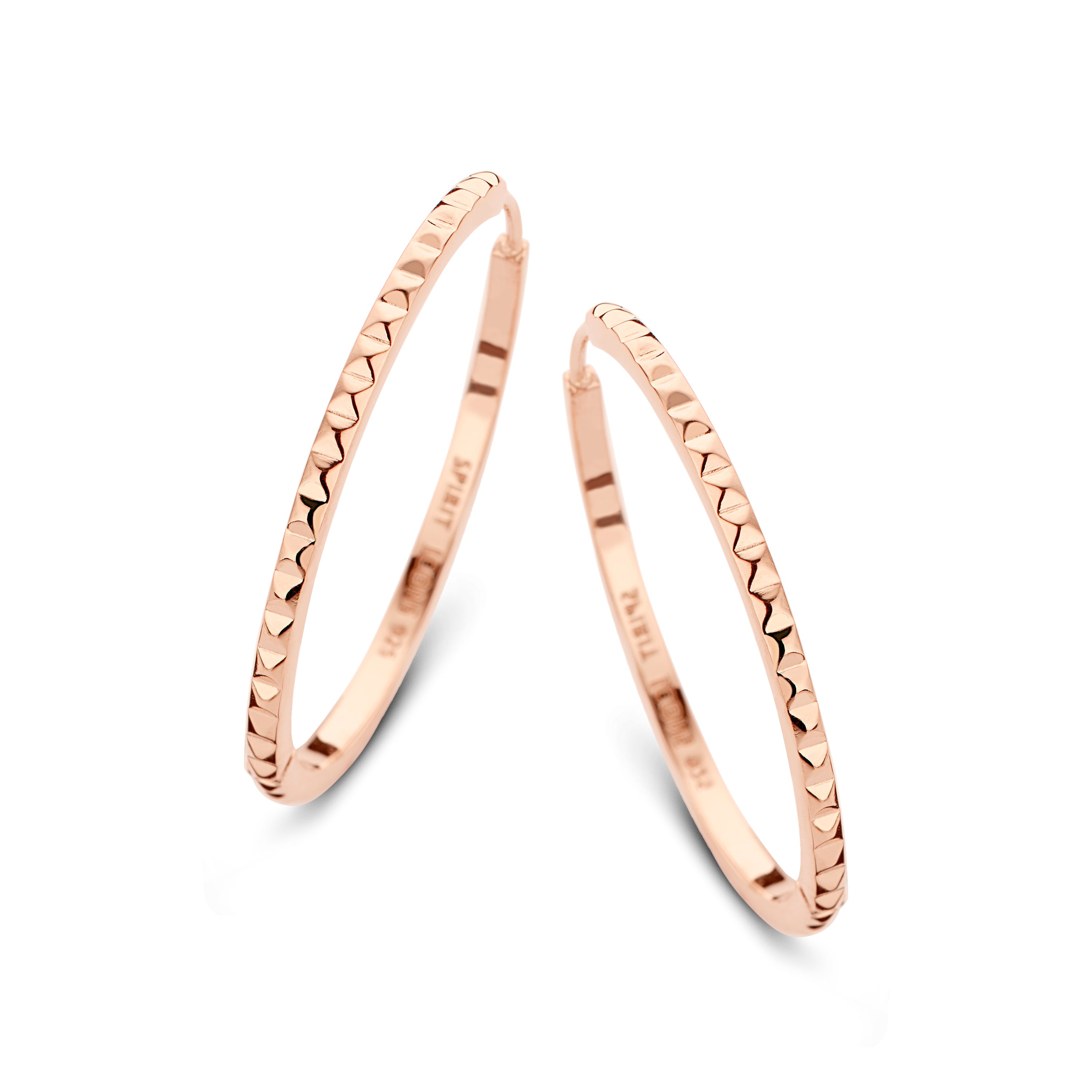 Peak creoler øreringe large - sterlingsølv rosa forgyldt-1