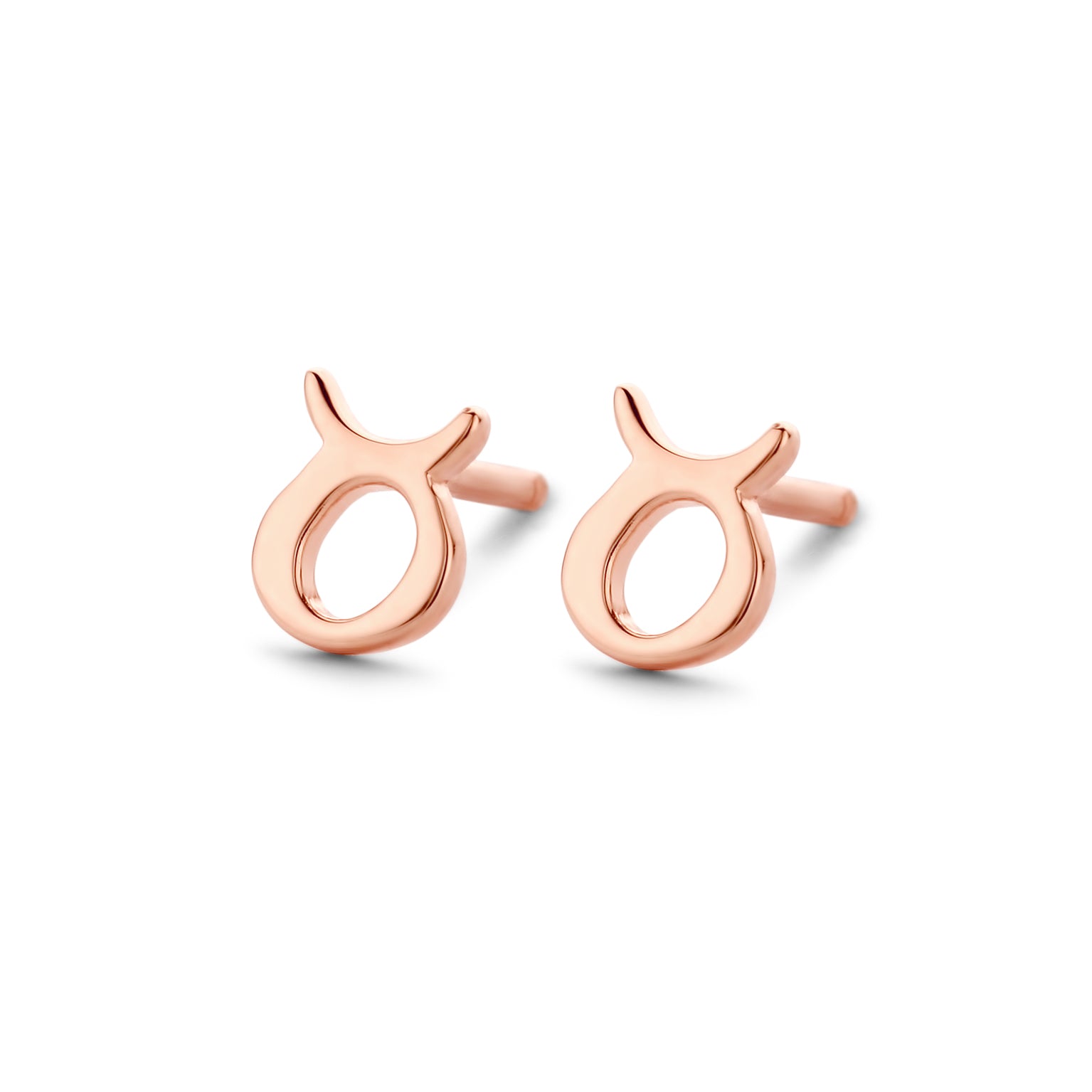 Taurus - Tyren stjernetegn øreringe - sterlingsølv rosa forgyldt-1