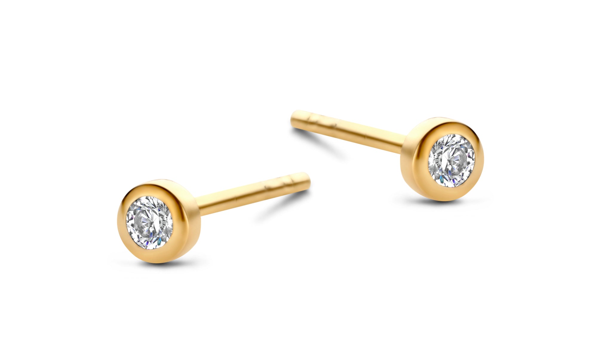 Symphony øreringe - sterlingsølv forgyldt - zirkonia-1