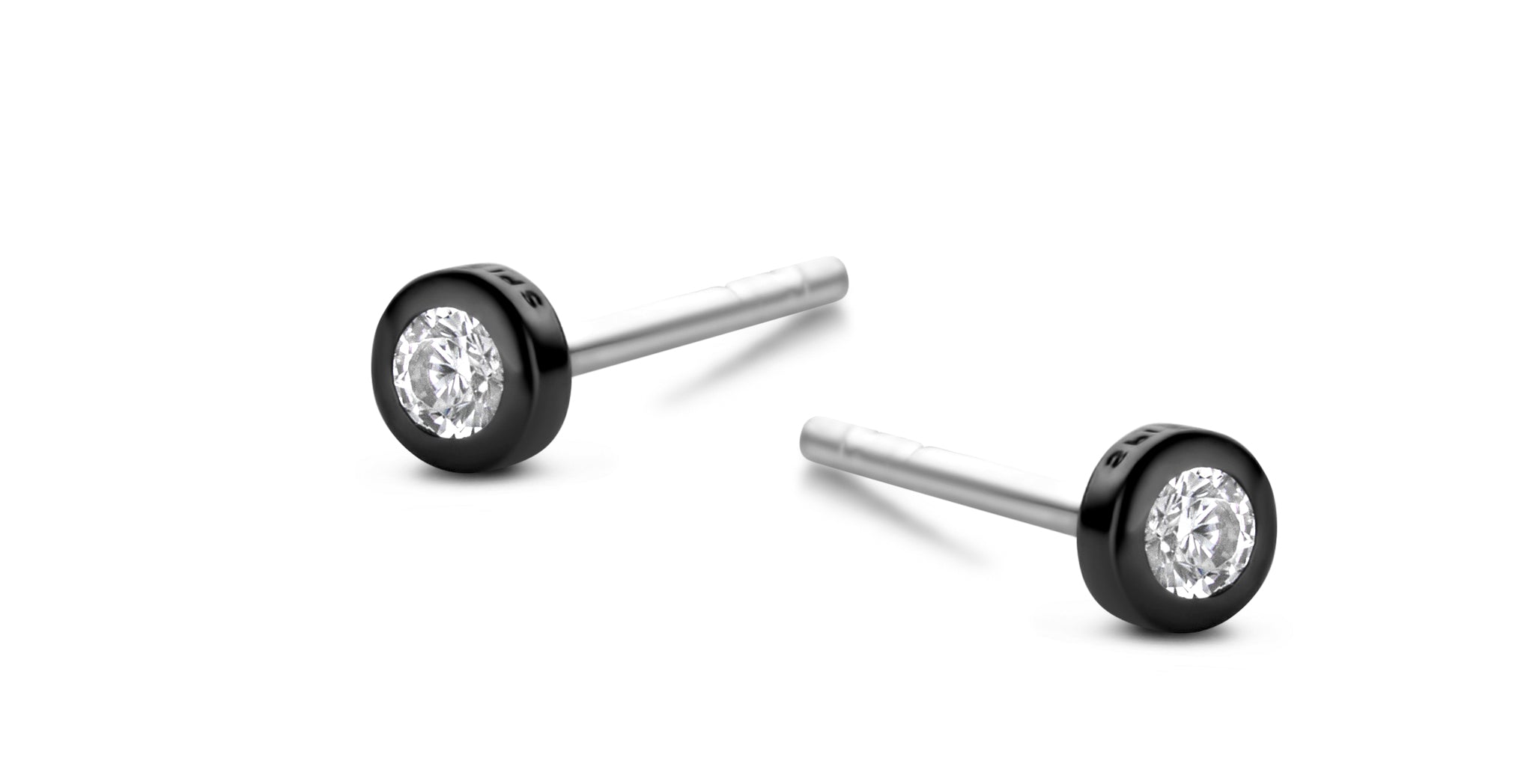 Symphony øreringe - sterlingsølv ruthineret - zirkonia-1