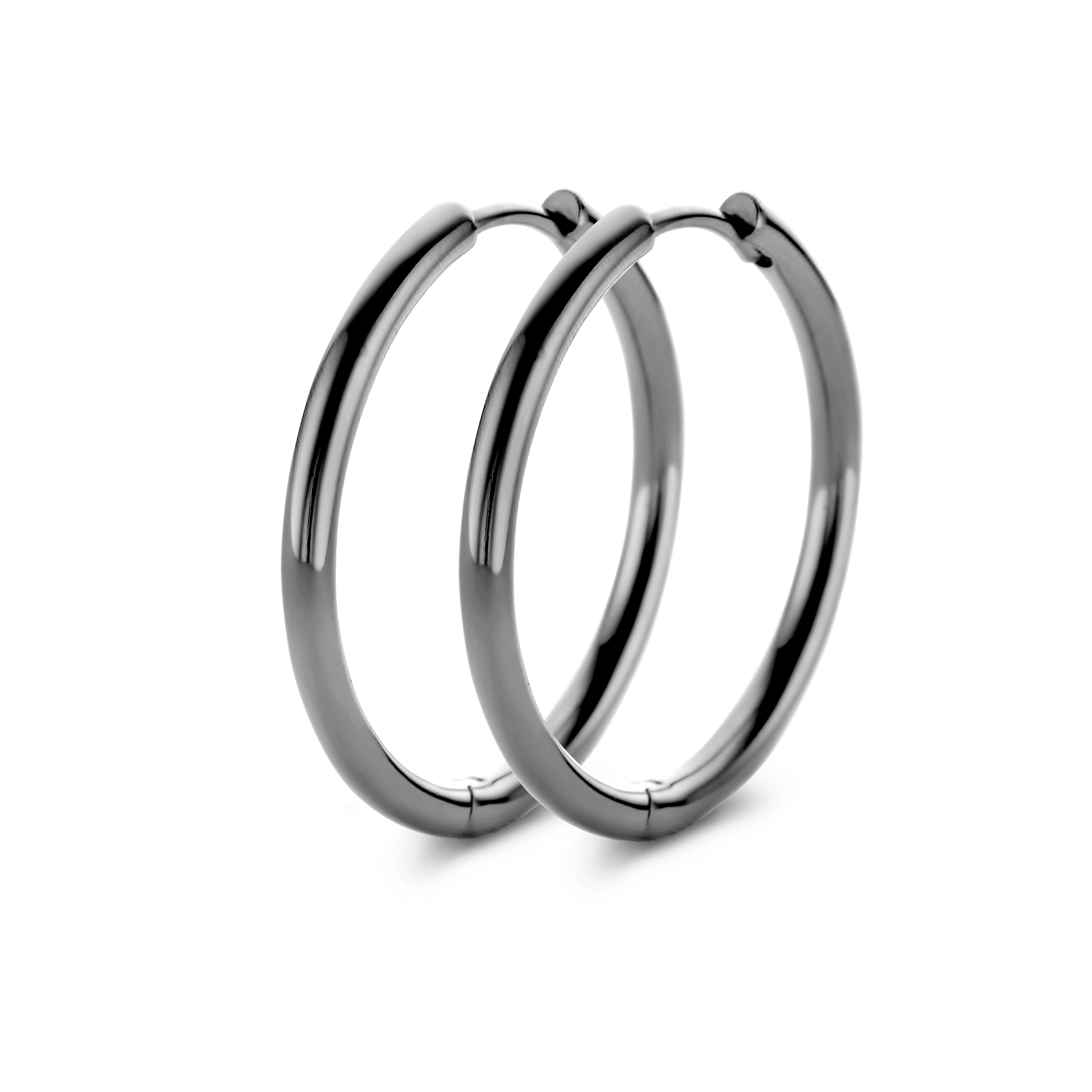 Balance hoop øreringe large - sterlingsølv ruthineret-1
