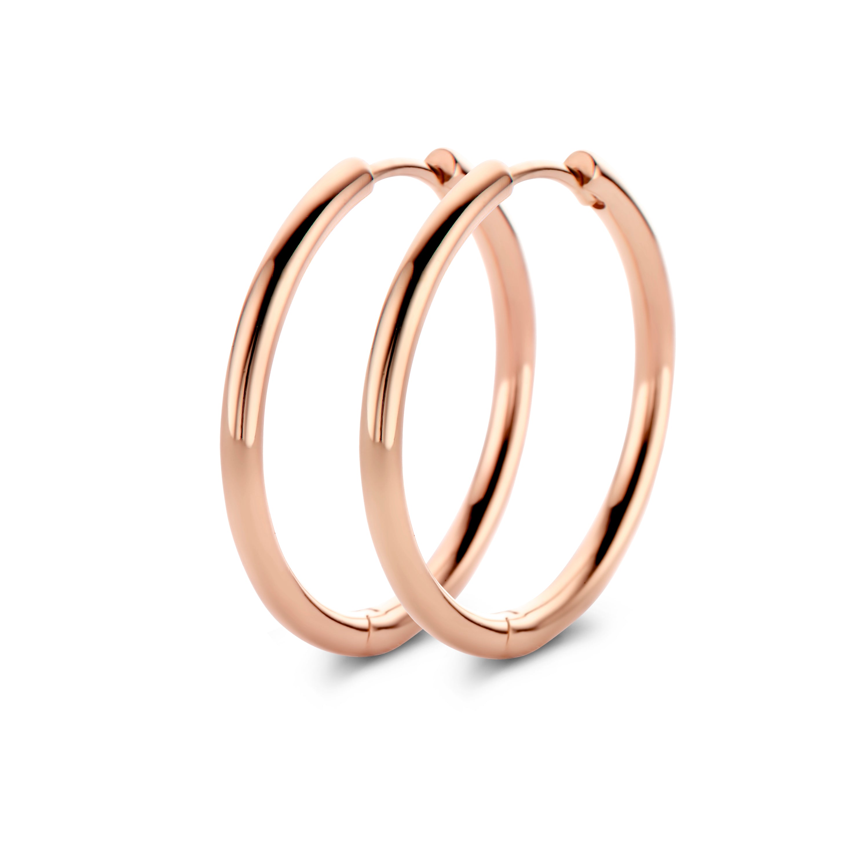 Balance hoop øreringe large - sterlingsølv rosa forgyldt-1