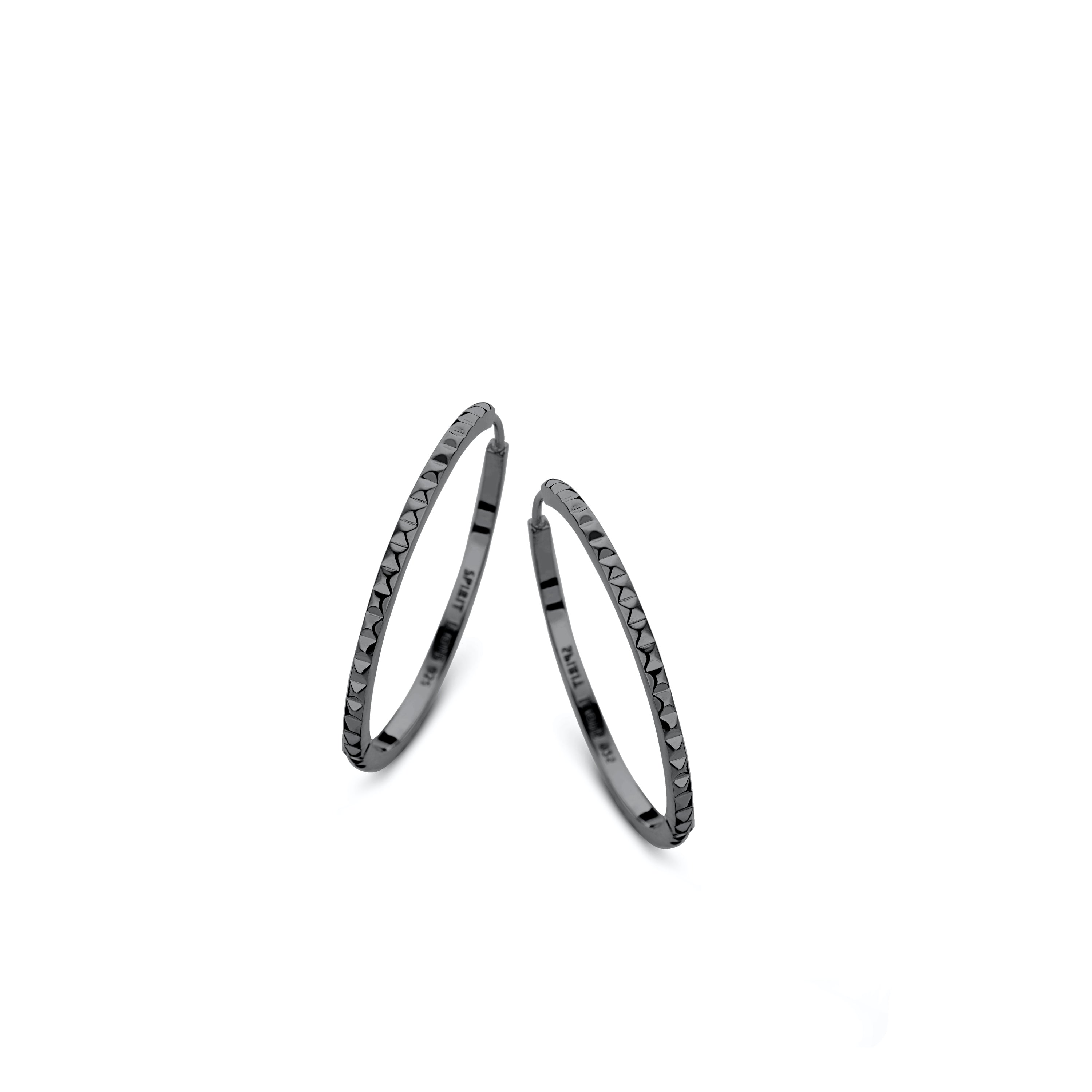 Peak creoler øreringe small - sterlingsølv ruthineret-1