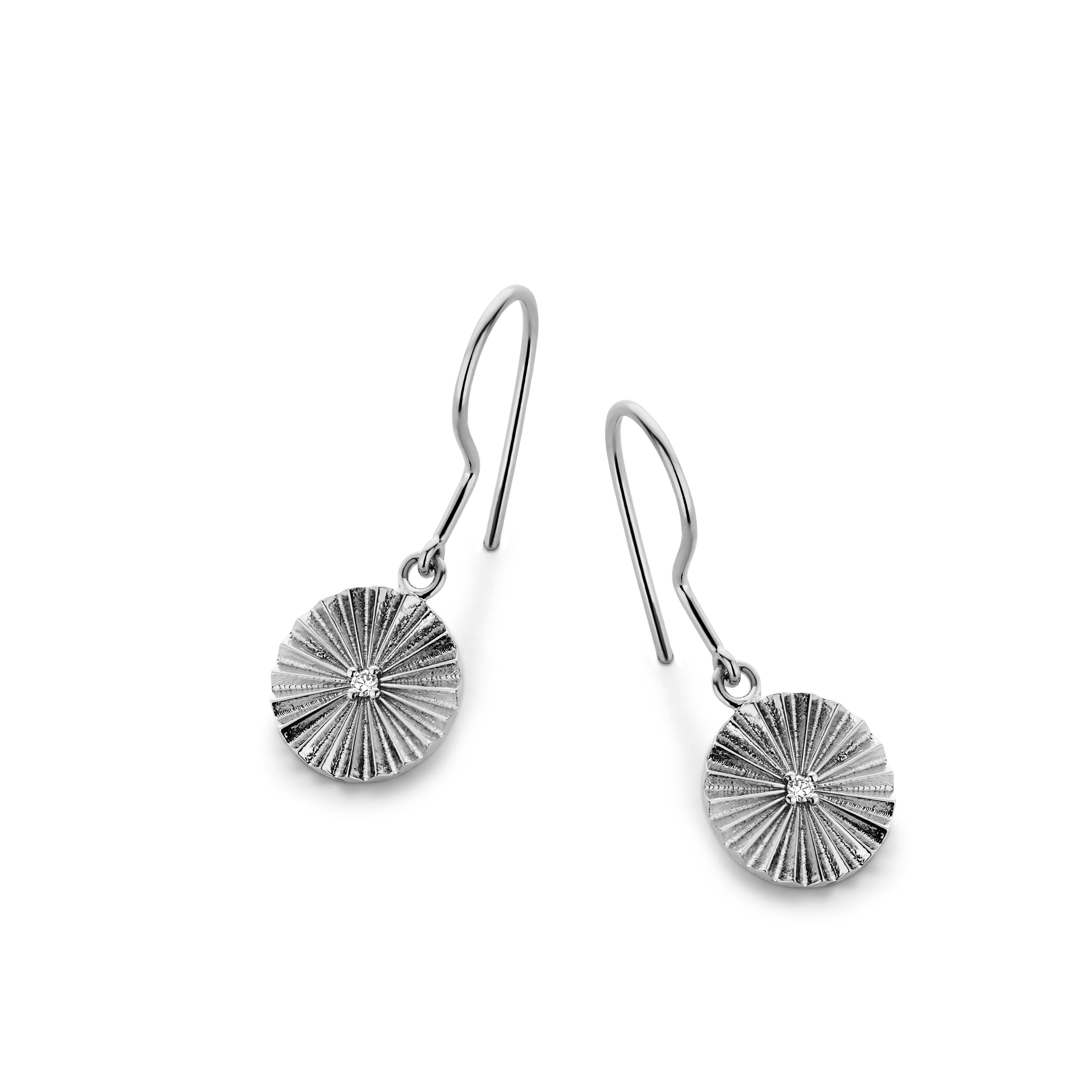 Sunshine ørehængere - sterlingsølv - 0,0125 CT brilliantslebne diamanter-1