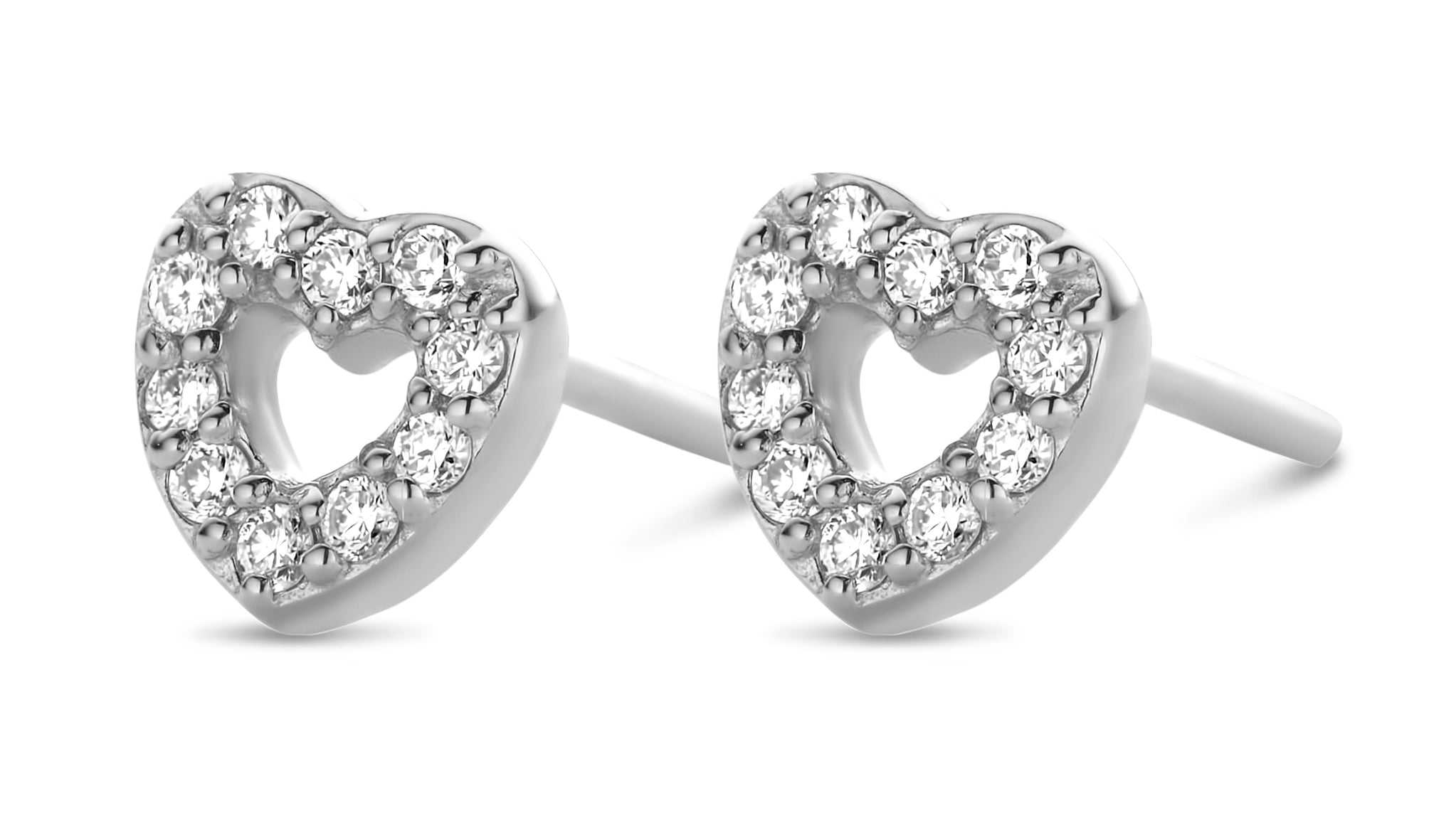 Devotion øreringe - 14 kt. hvidguld med 0,1 CT brilliantslebne diamanter-1