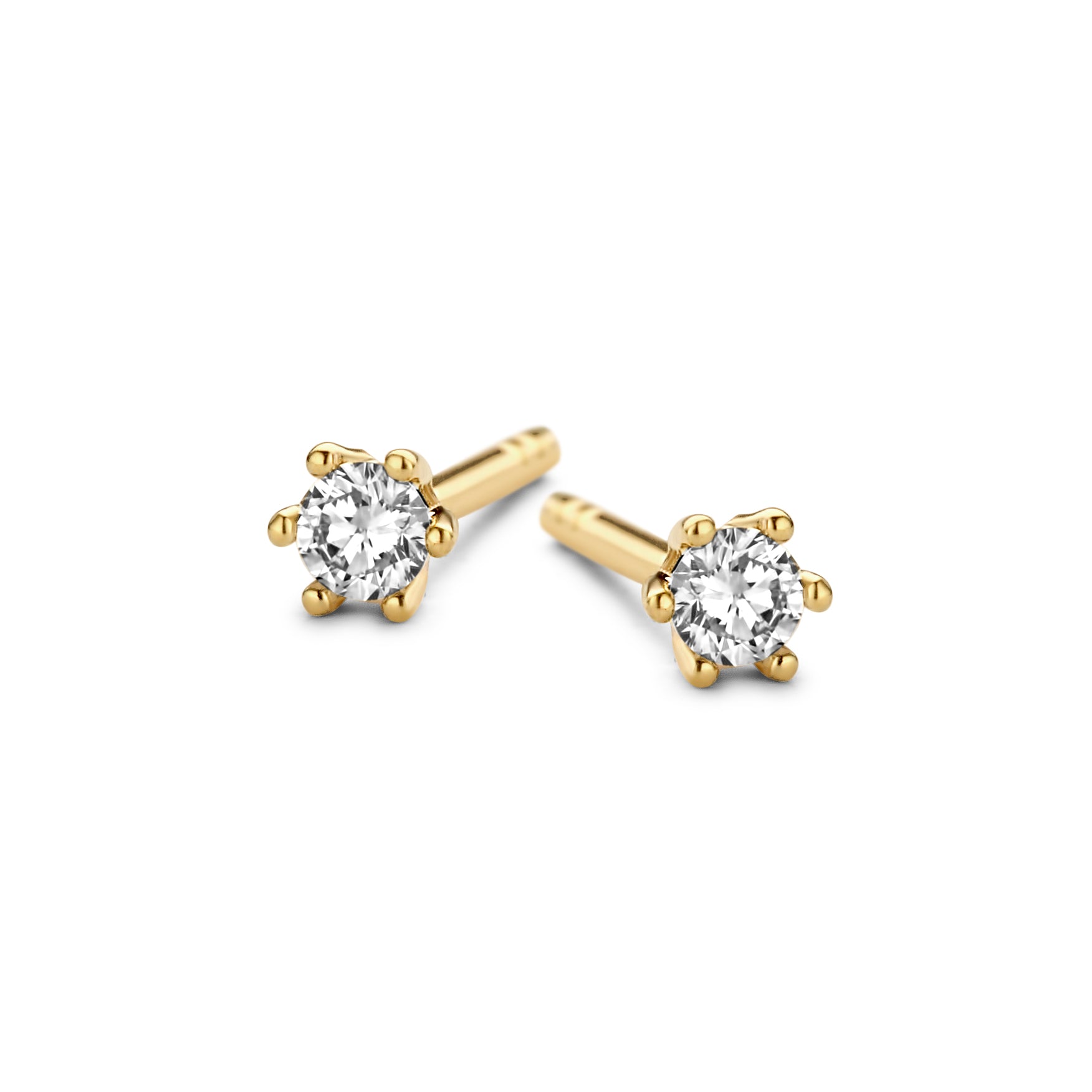 Faith øreringe - 14 kt. guld med 0,14 CT brilliantslebne diamanter-1