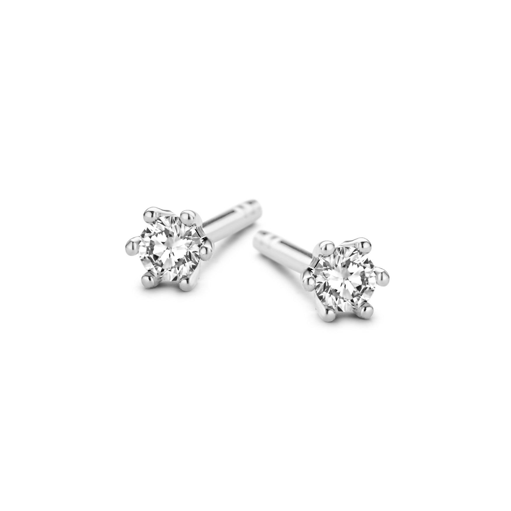 Faith øreringe - 14 kt. hvidguld med 0,14 CT brilliantslebne diamanter-1