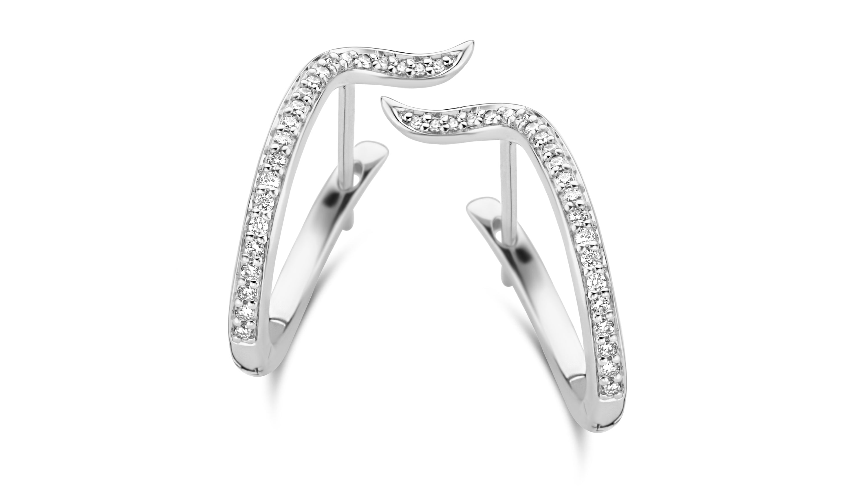 Prestige øreringe - 14 kt. hvidguld med 0,21 CT brilliantslebne diamanter-1