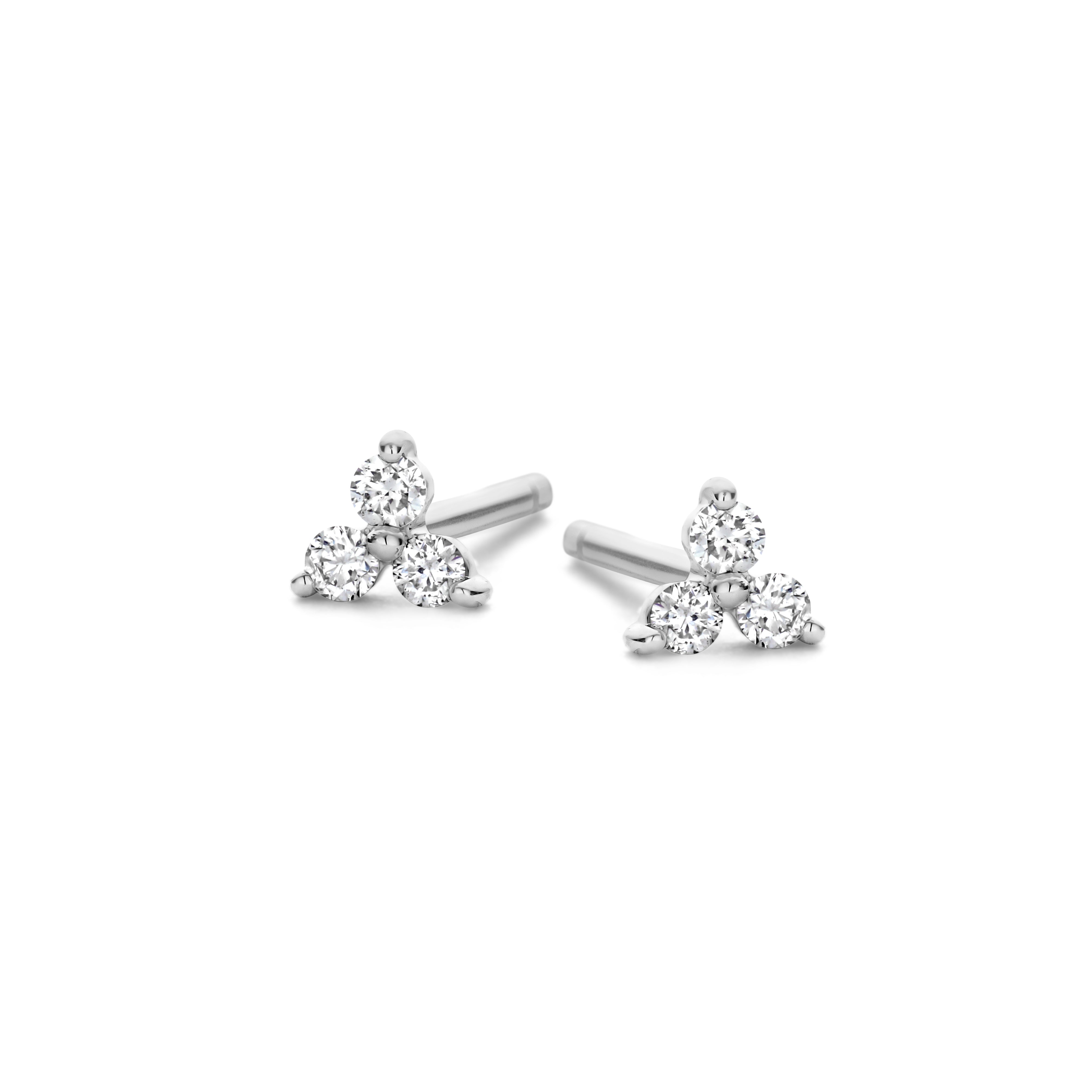 Elle øreringe - 14 kt. hvidguld med 0,09 CT brilliantslebne diamanter