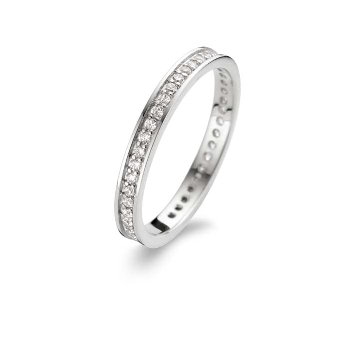 Chic ring 2 mm - sterlingsølv - zirkonia-1