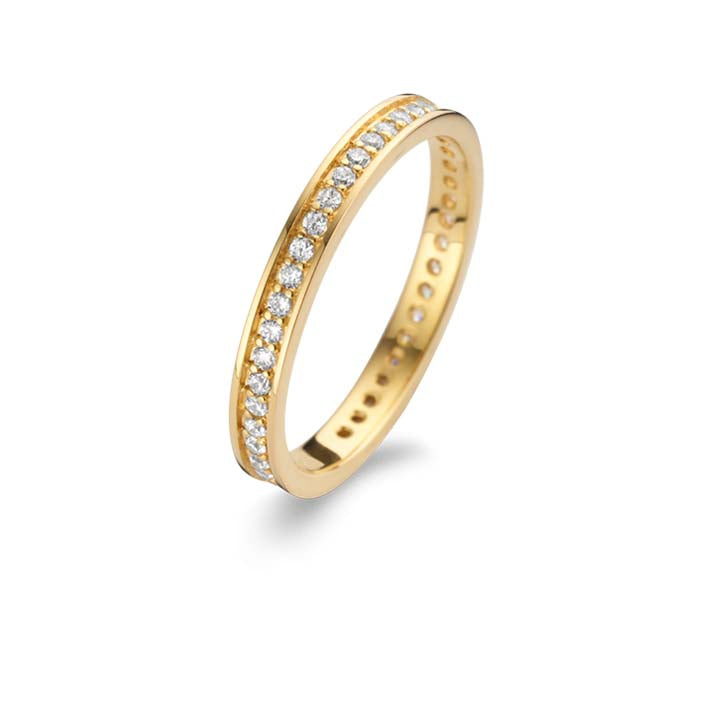 Chic ring 2 mm - sterlingsølv forgyldt - zirkonia-1