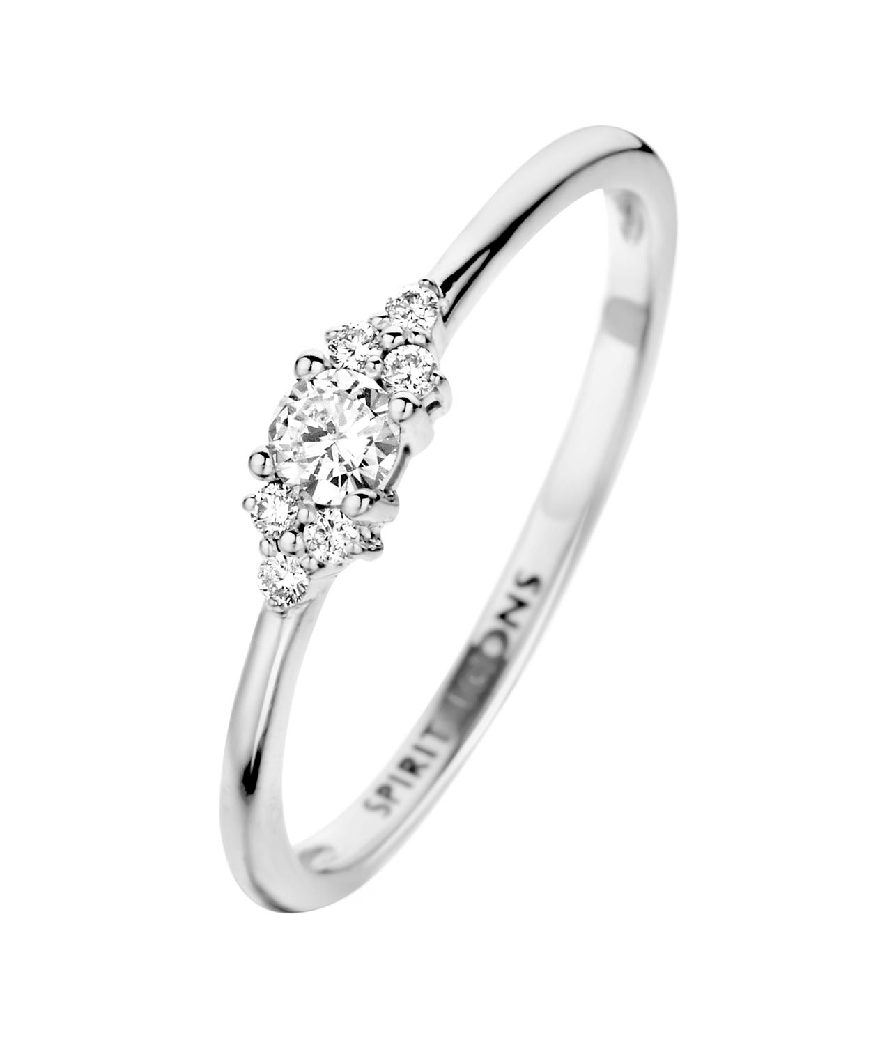 Vida ring - 14 kt. hvidguld med 0,16 CT brilliantslebne diamanter-1