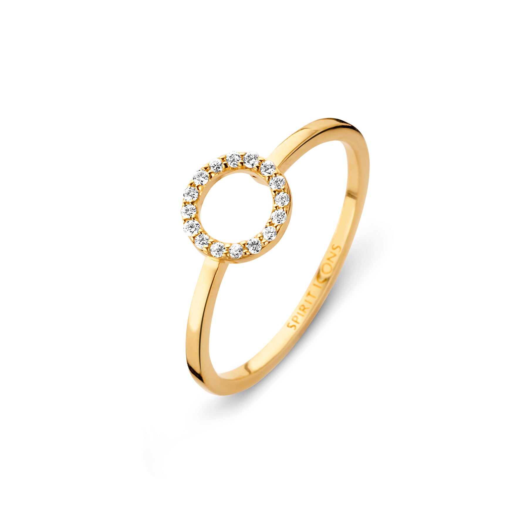 Halo ring - 14 kt. guld med 0,075 CT brilliantslebne diamanter-1