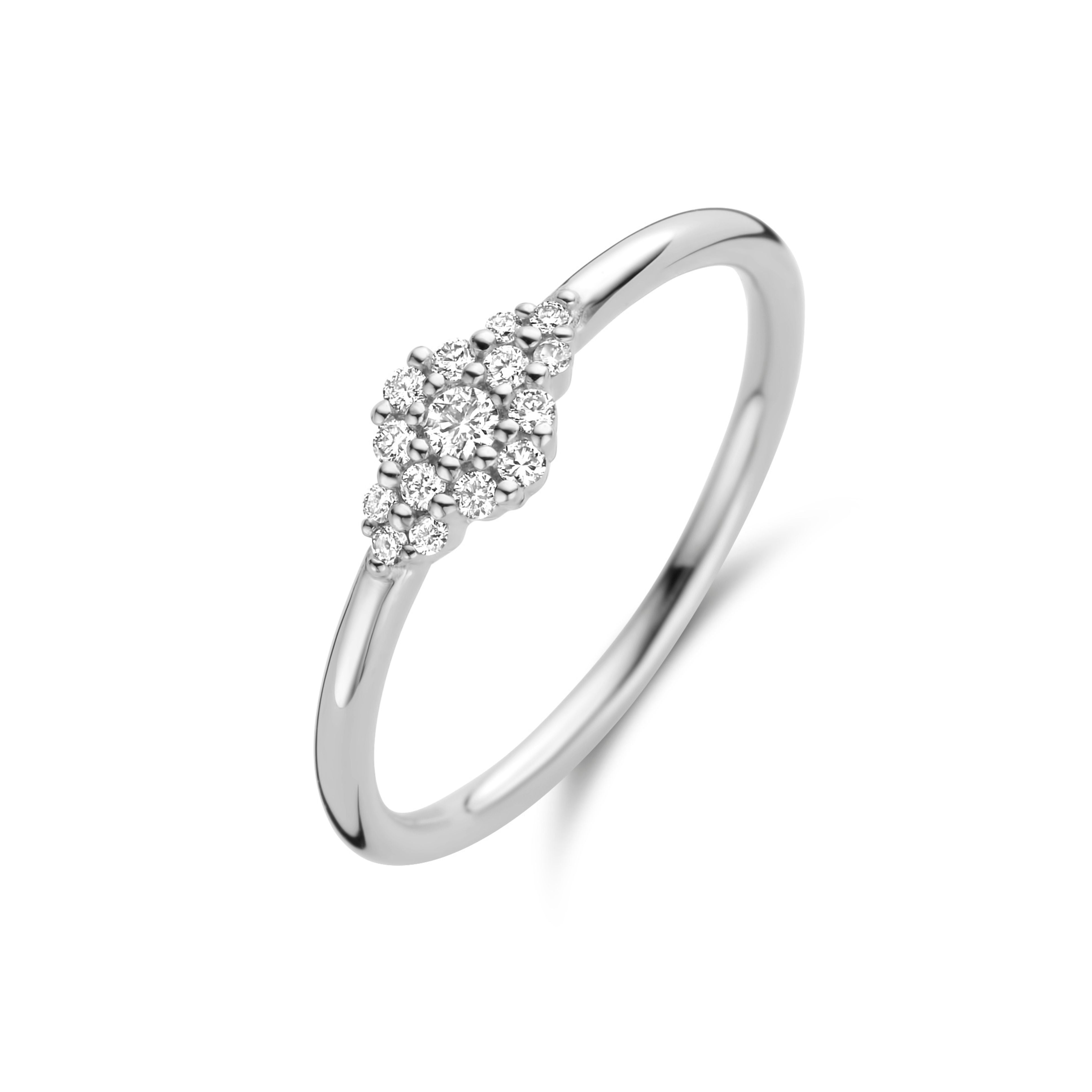 Ascot ring small - 14 kt. hvidguld med 0,15 CT brilliantslebne diamanter