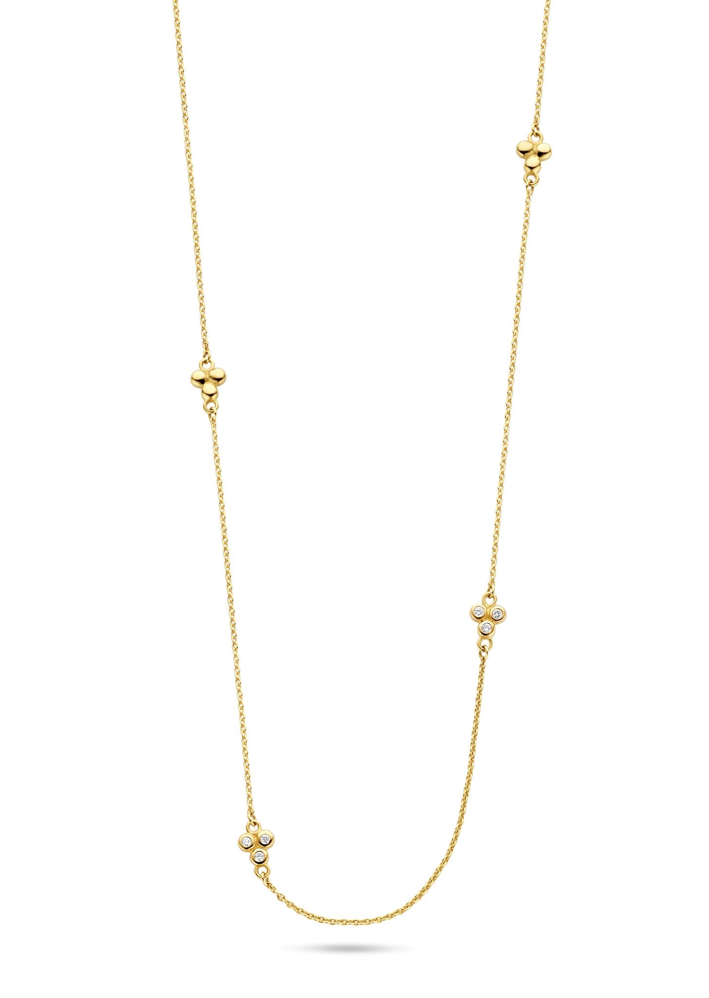 Triangle halskæde 45 cm - 14 kt. guld med 0,12 CT brillantslebne diamanter-2
