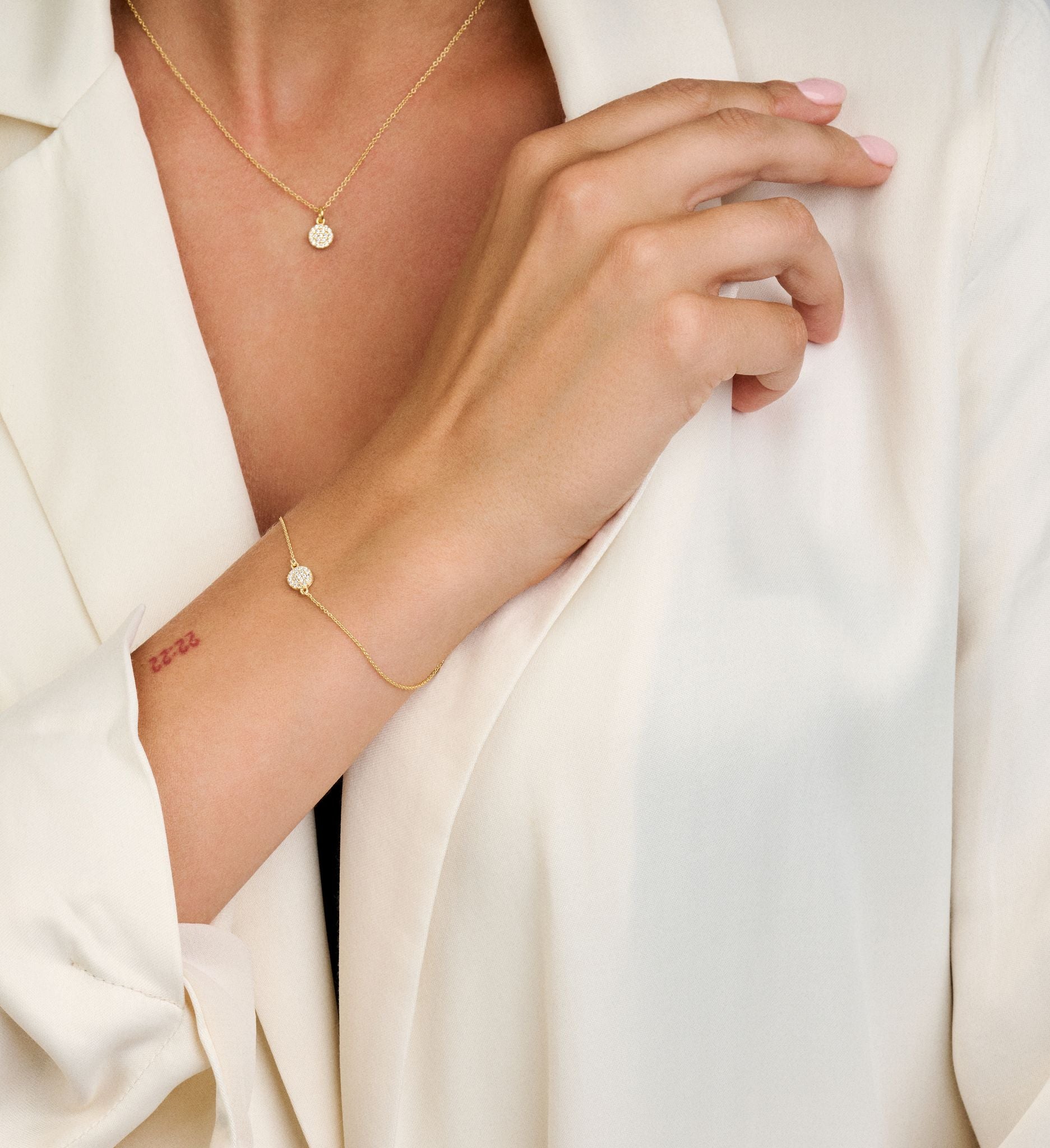 Mini armbånd - sterlingsølv rosa forgyldt - zirkonia-1
