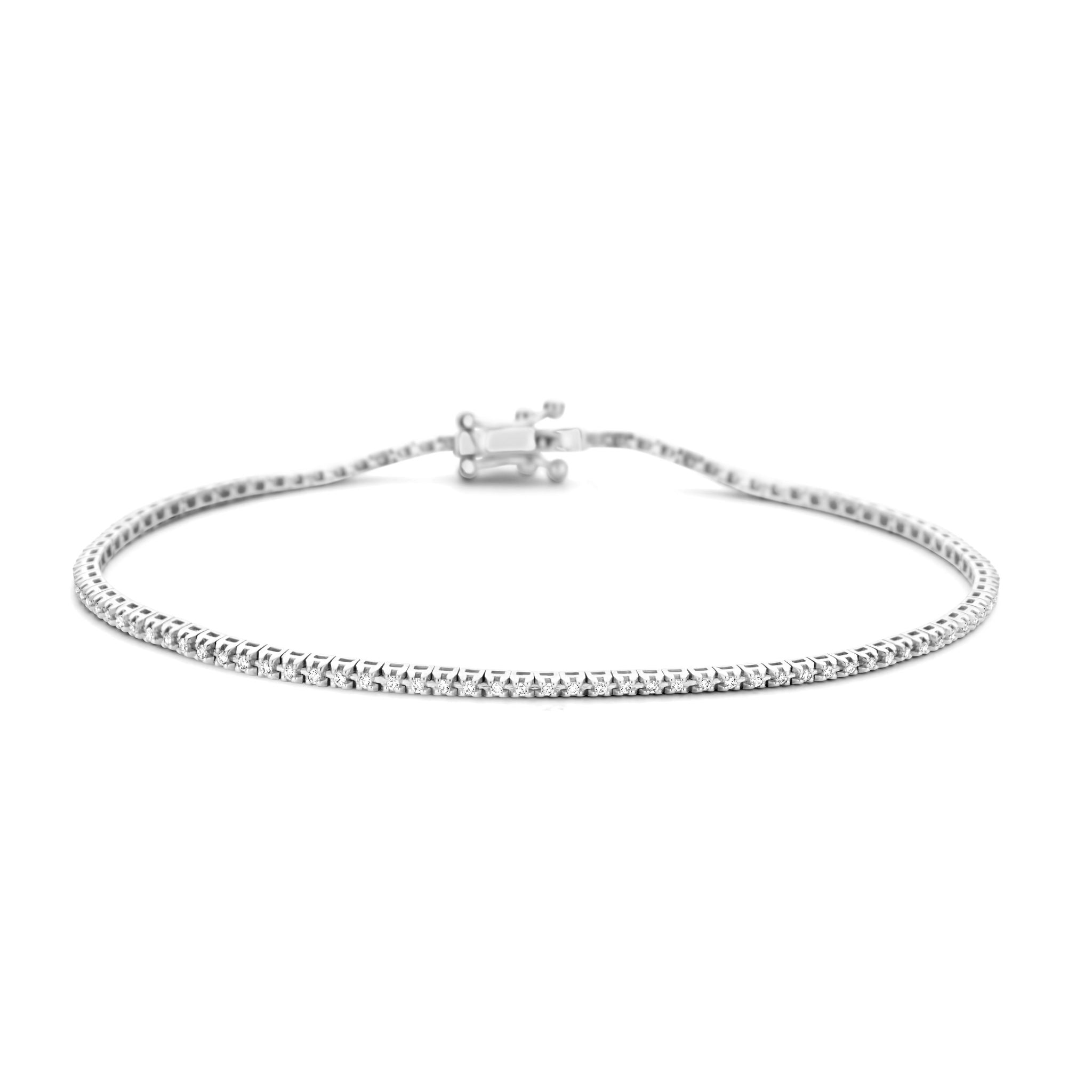 Snake armbånd - 14 kt. hvidguld med 0,25 CT brillantslebne diamanter-1