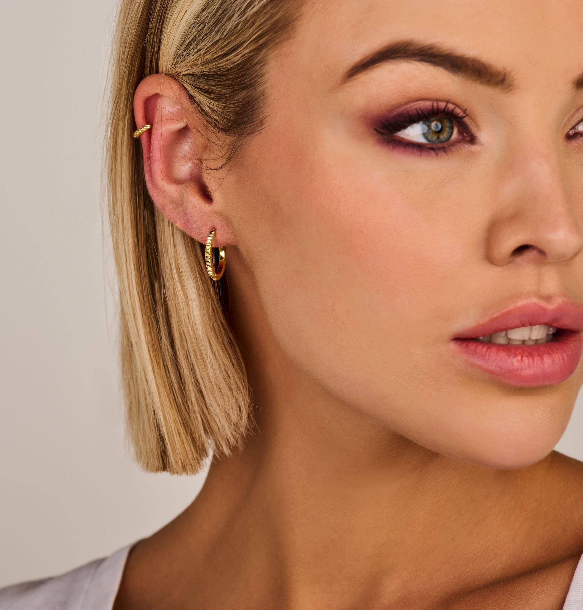 Peak creoler øreringe small - sterlingsølv forgyldt-2