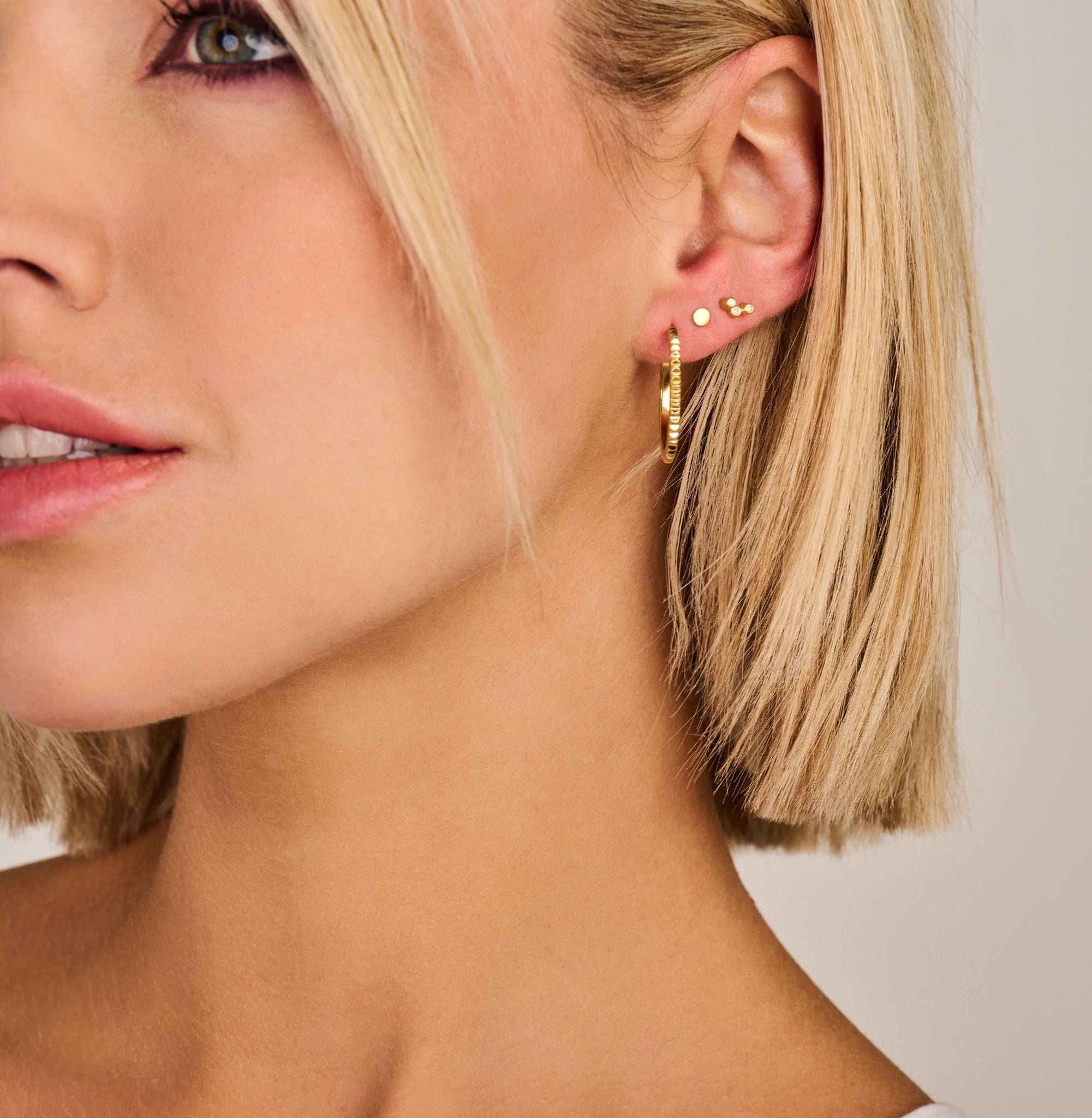 Peak creoler øreringe medium - sterlingsølv rosa forgyldt-1