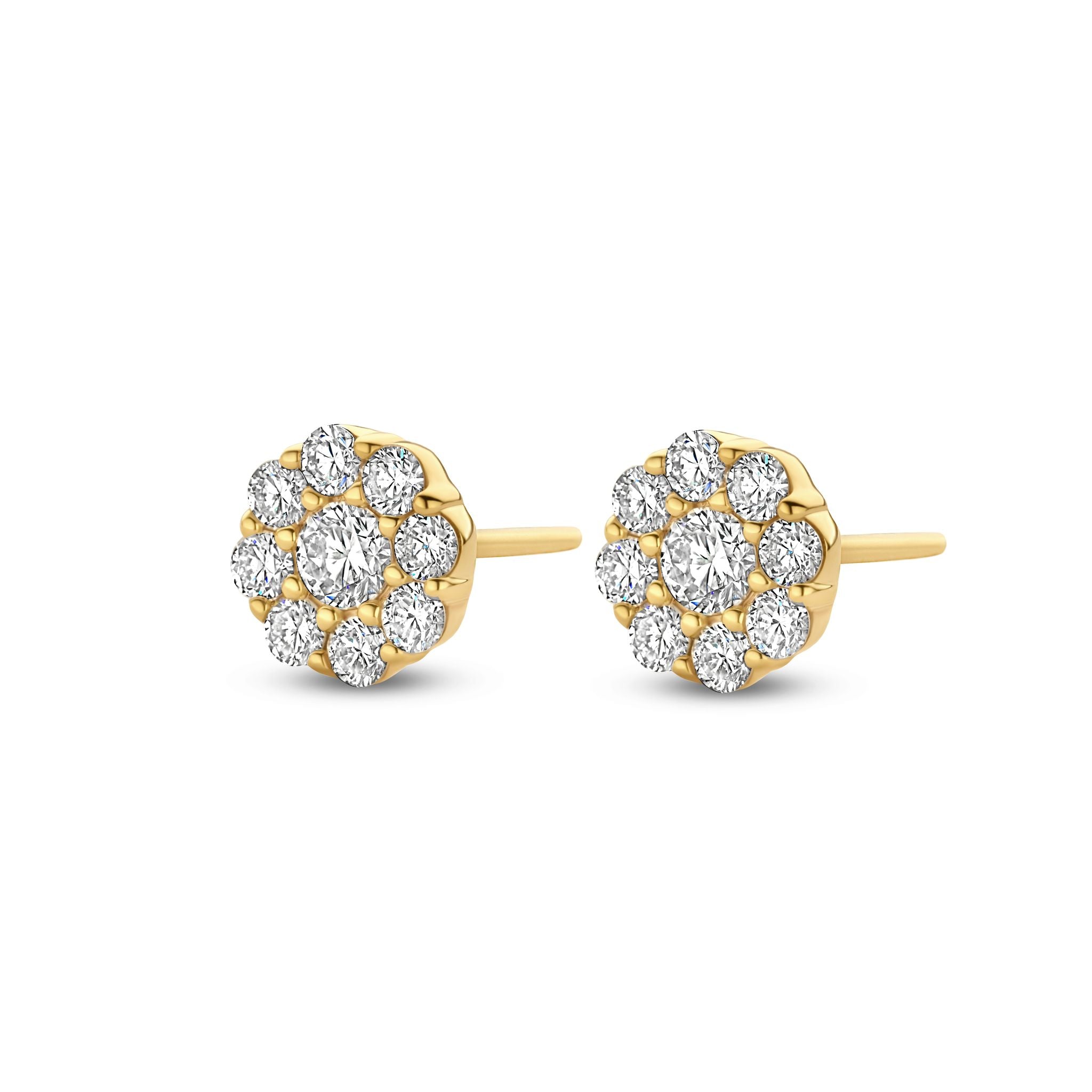 Vanity øreringe - 14 kt. guld med 0,68 CT brillantslebne diamanter-2