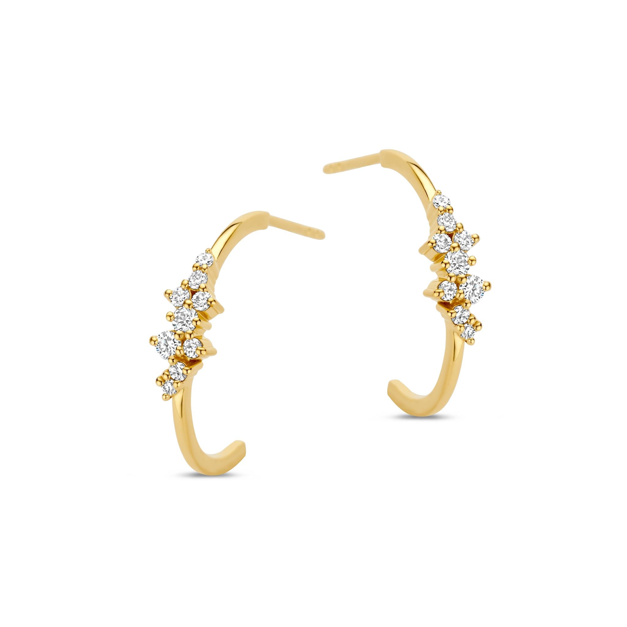 Sunrise øreringe - 14 kt. guld med 0,35 CT brillantslebne diamanter-1