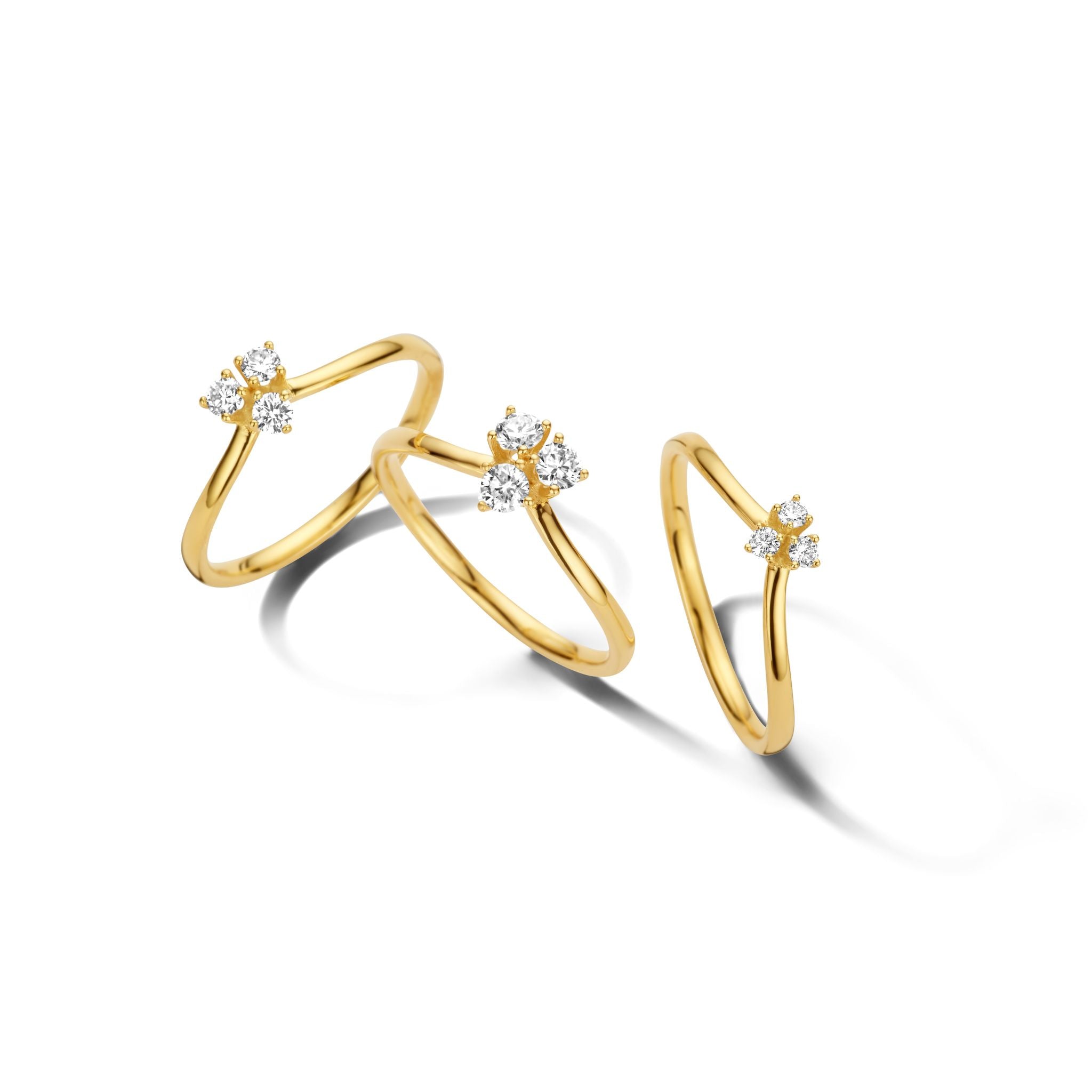Juliet ring small - 14 kt. guld med 0,09 CT brilliantslebne diamanter-3