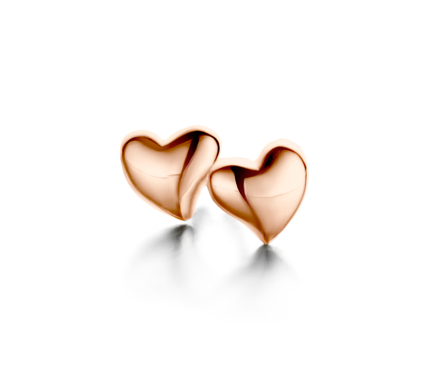 Heart øreringe - sterlingsølv rosa forgyldt-1