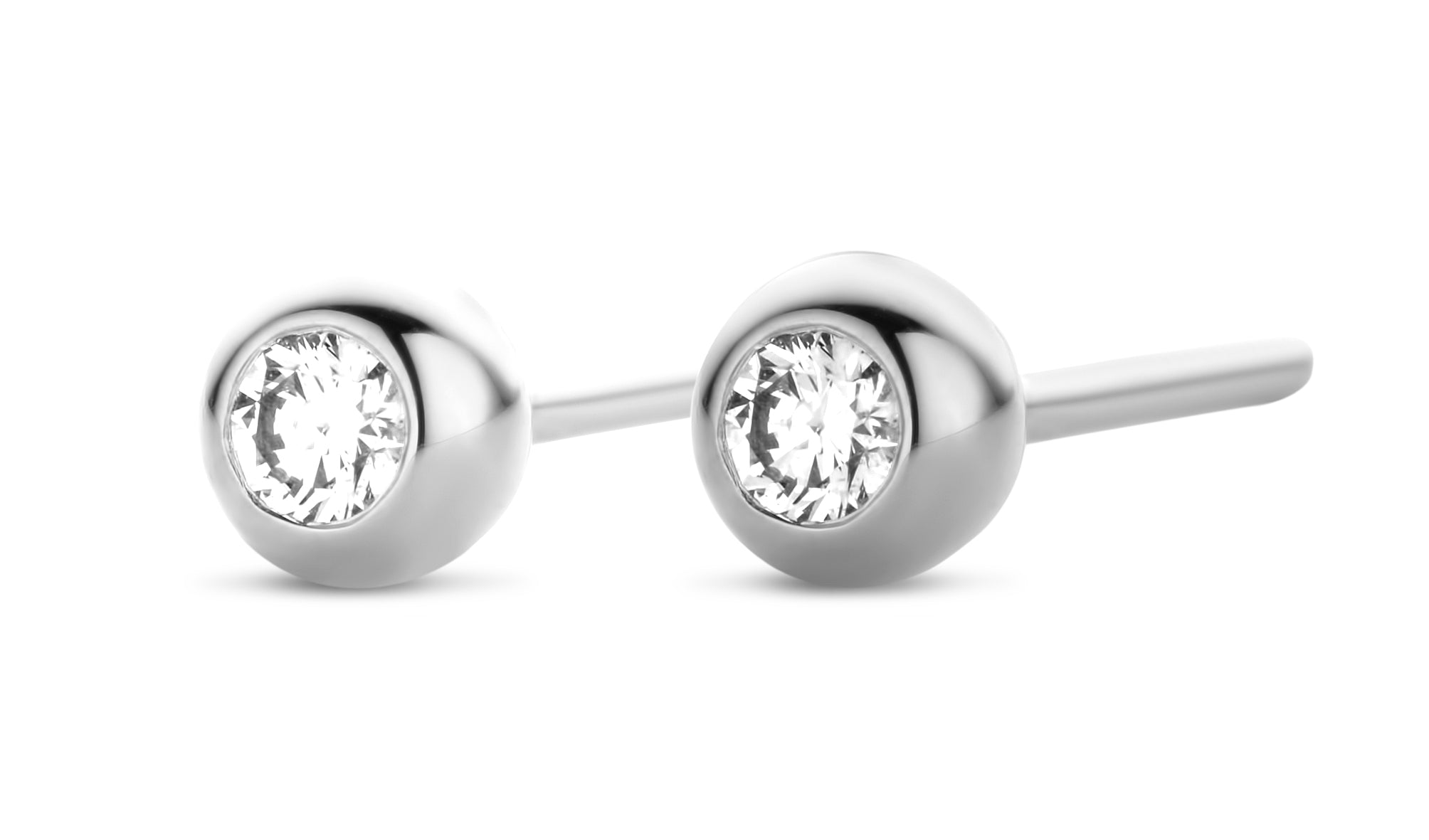 Belle øreringe - 14 kt. hvidguld med 0,1 CT brilliantslebne diamanter-1
