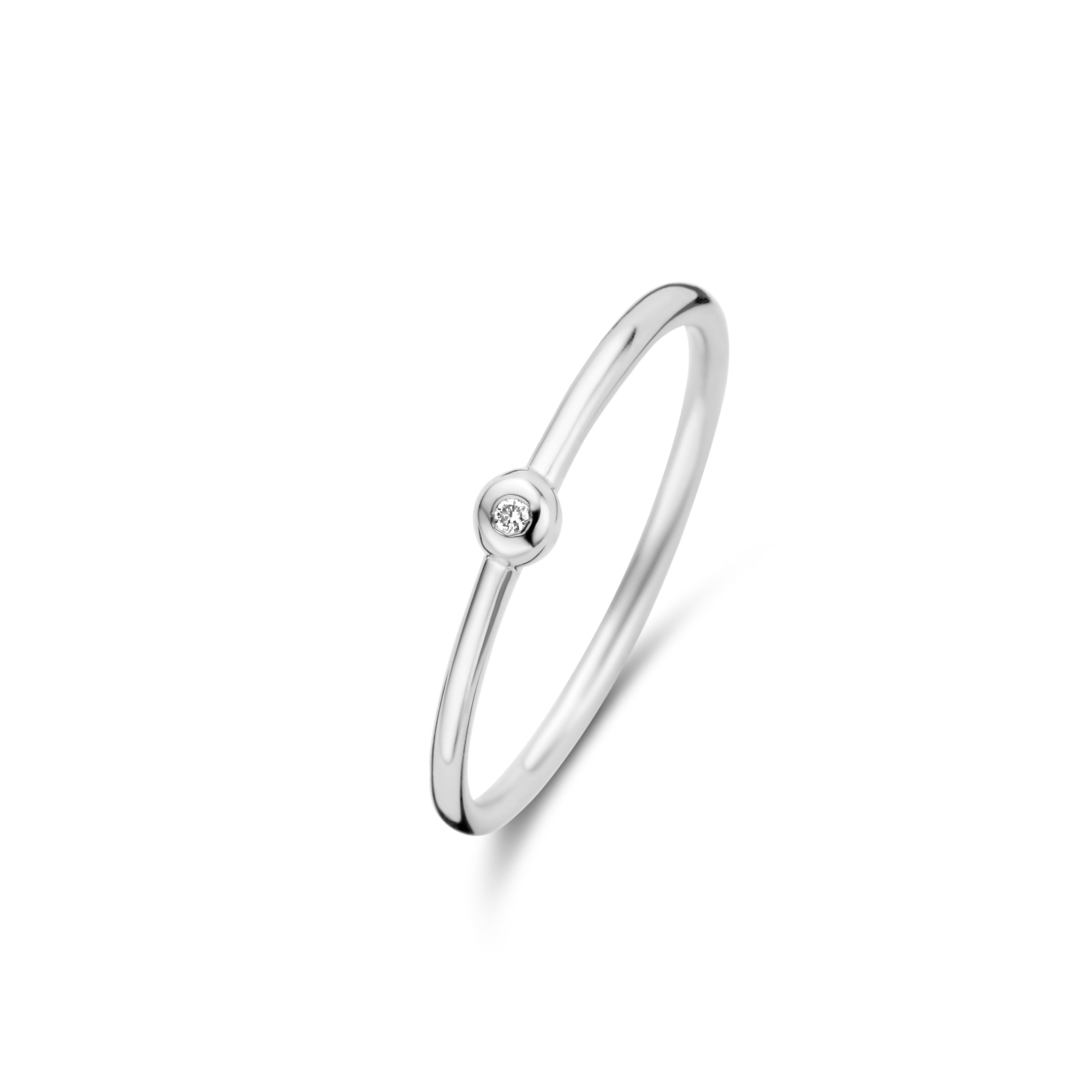 Belle ring - 14 kt. hvidguld med 0,01 CT brilliantsleben diamant-1
