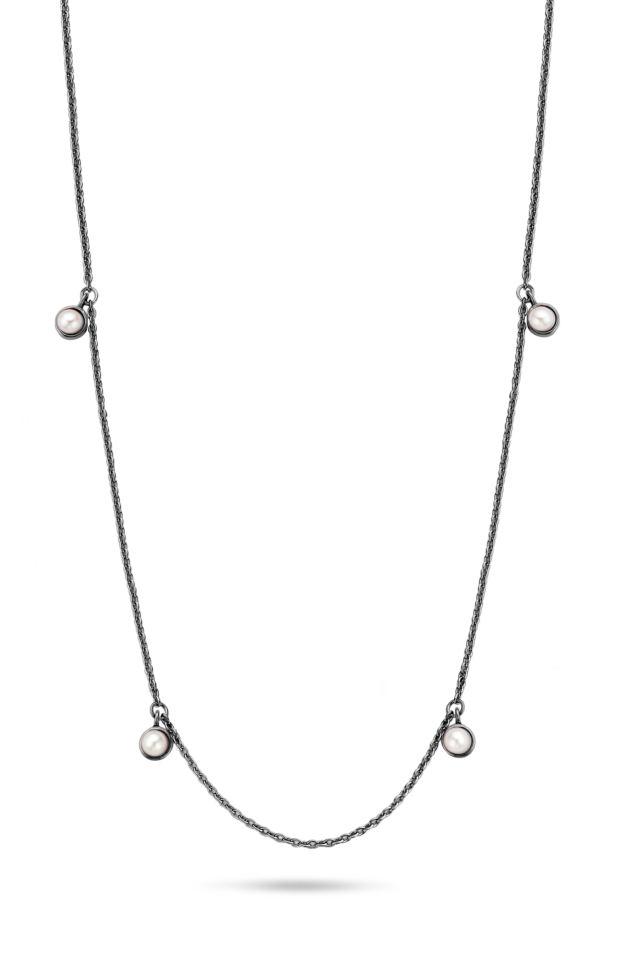 GEM NECKLACE BL PEARL-1