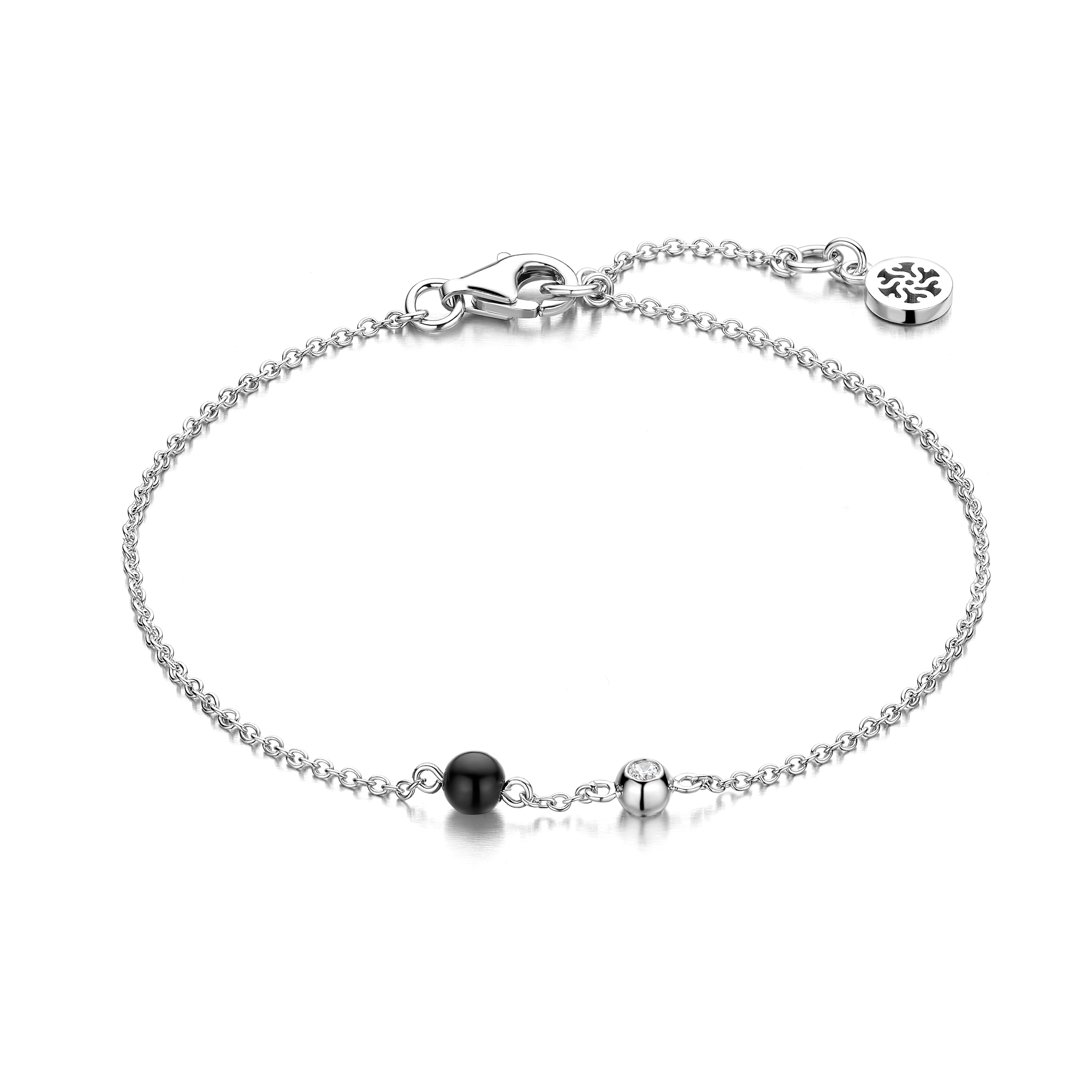 LUCKY BRACELET SL/CZ BLACK-1