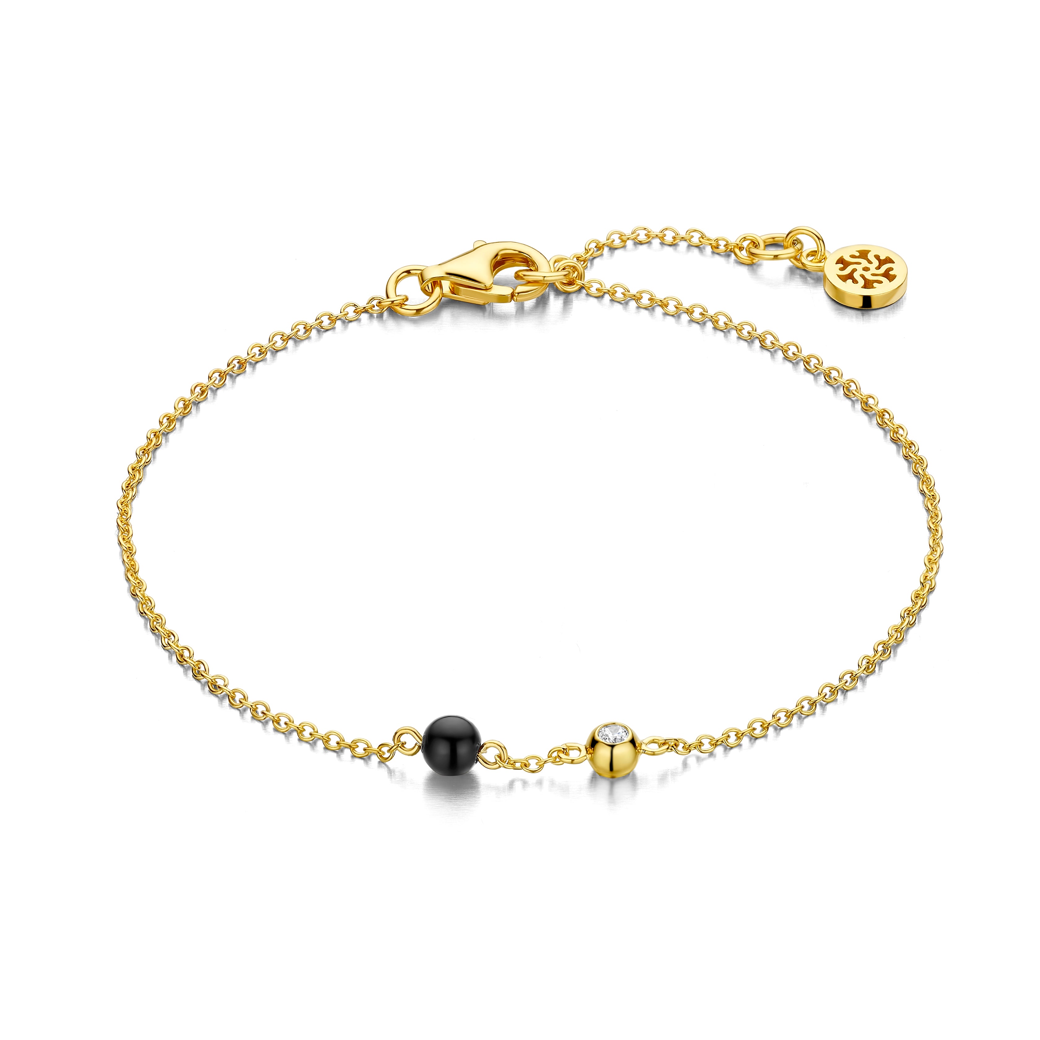 LUCKY BRACELET GP/CZ BLACK-1