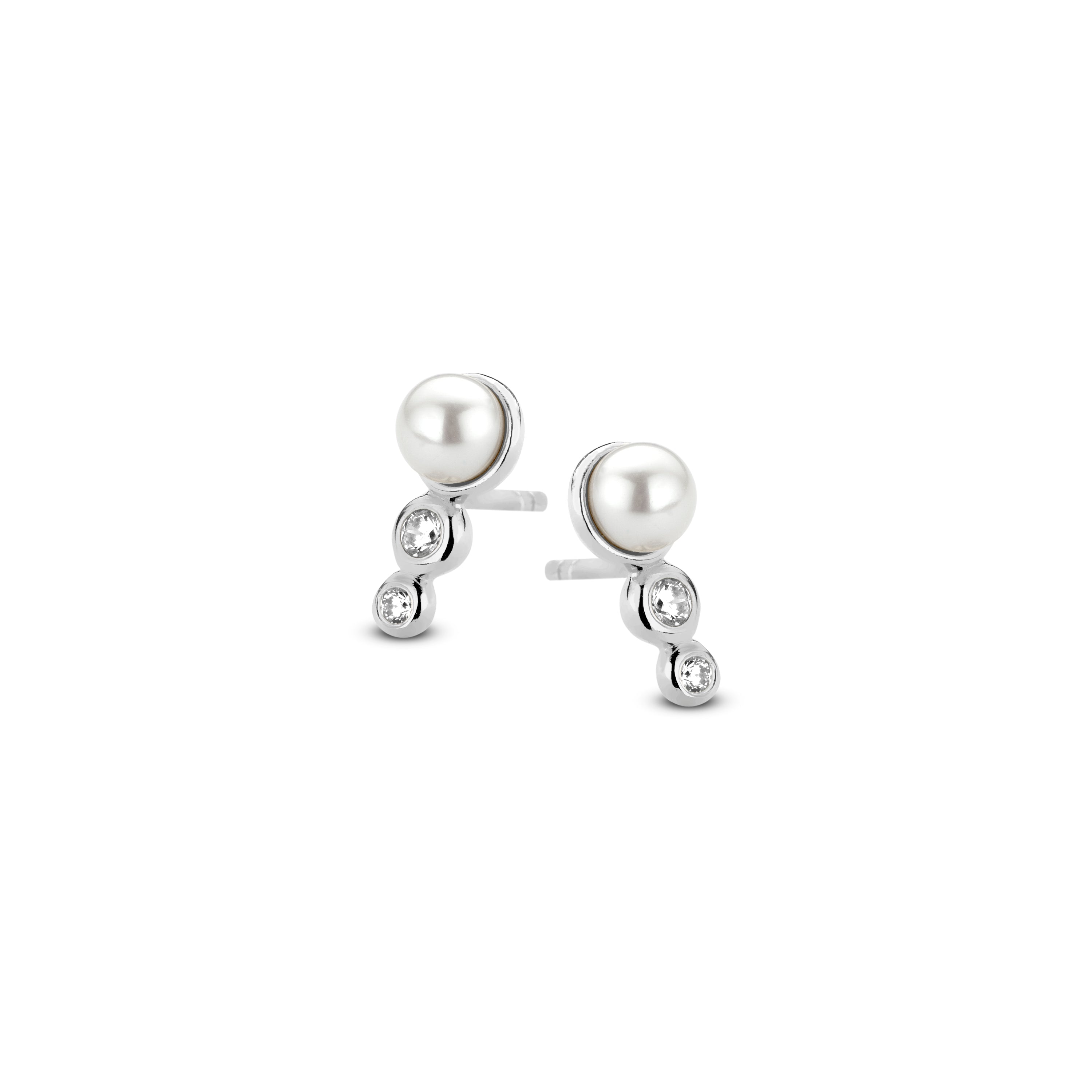 GEM STUD SL CZ PEARL-1