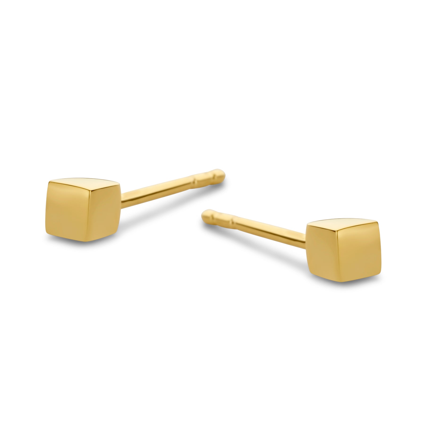 CUBE STUD 14K-2